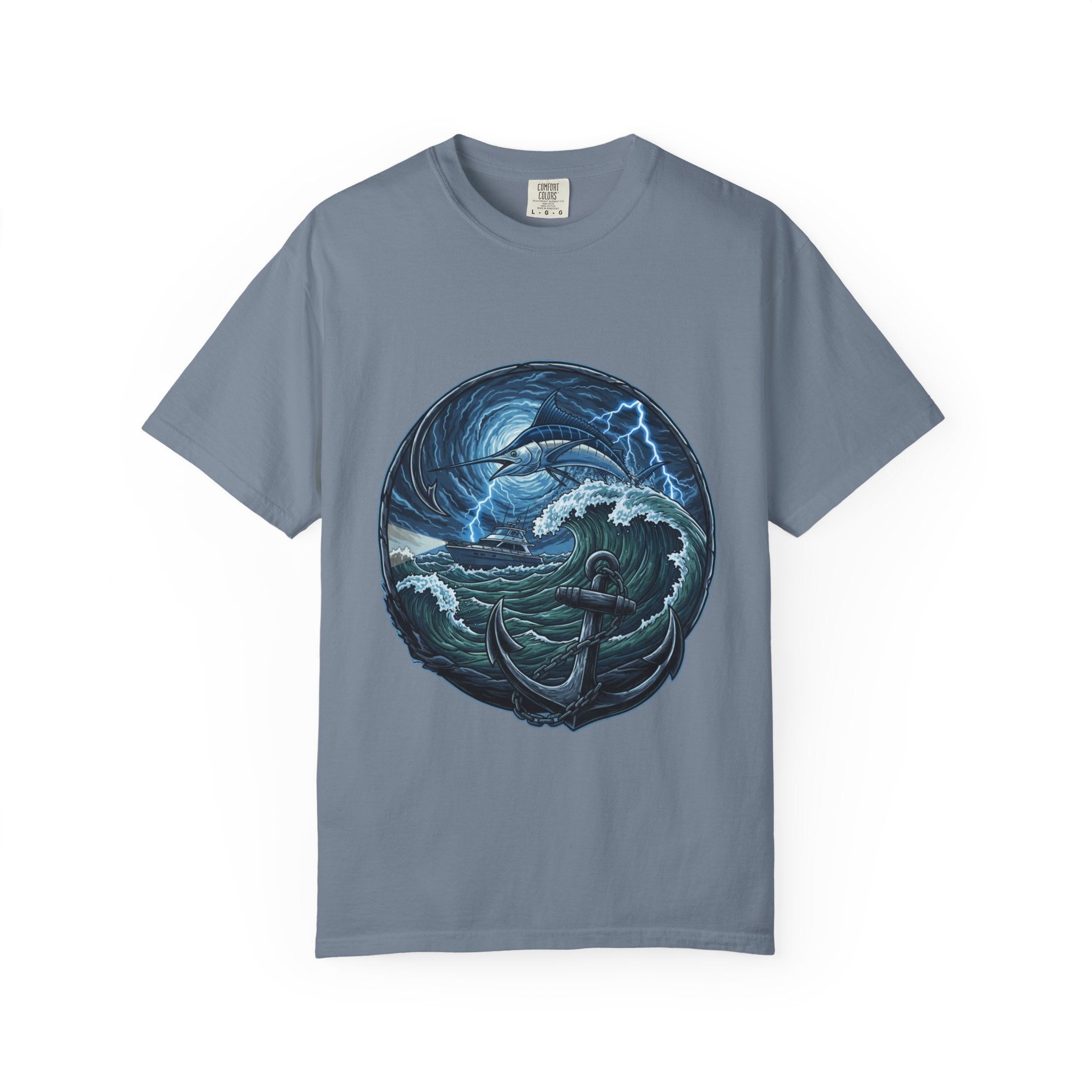 Stormy Ocean Kraken Art T-Shirt | Coastal Fishing Graphic Tee