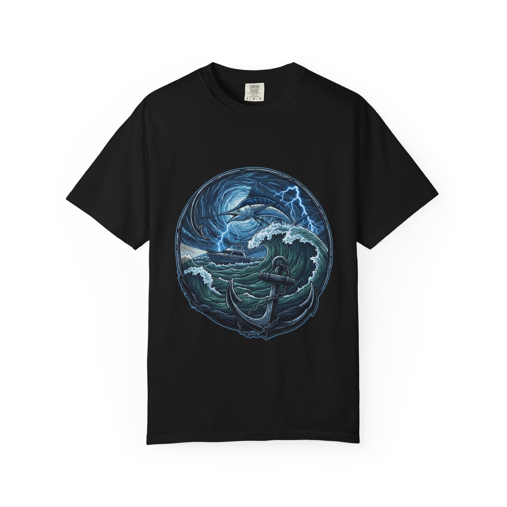Stormy Ocean Kraken Art T-Shirt | Coastal Fishing Graphic Tee