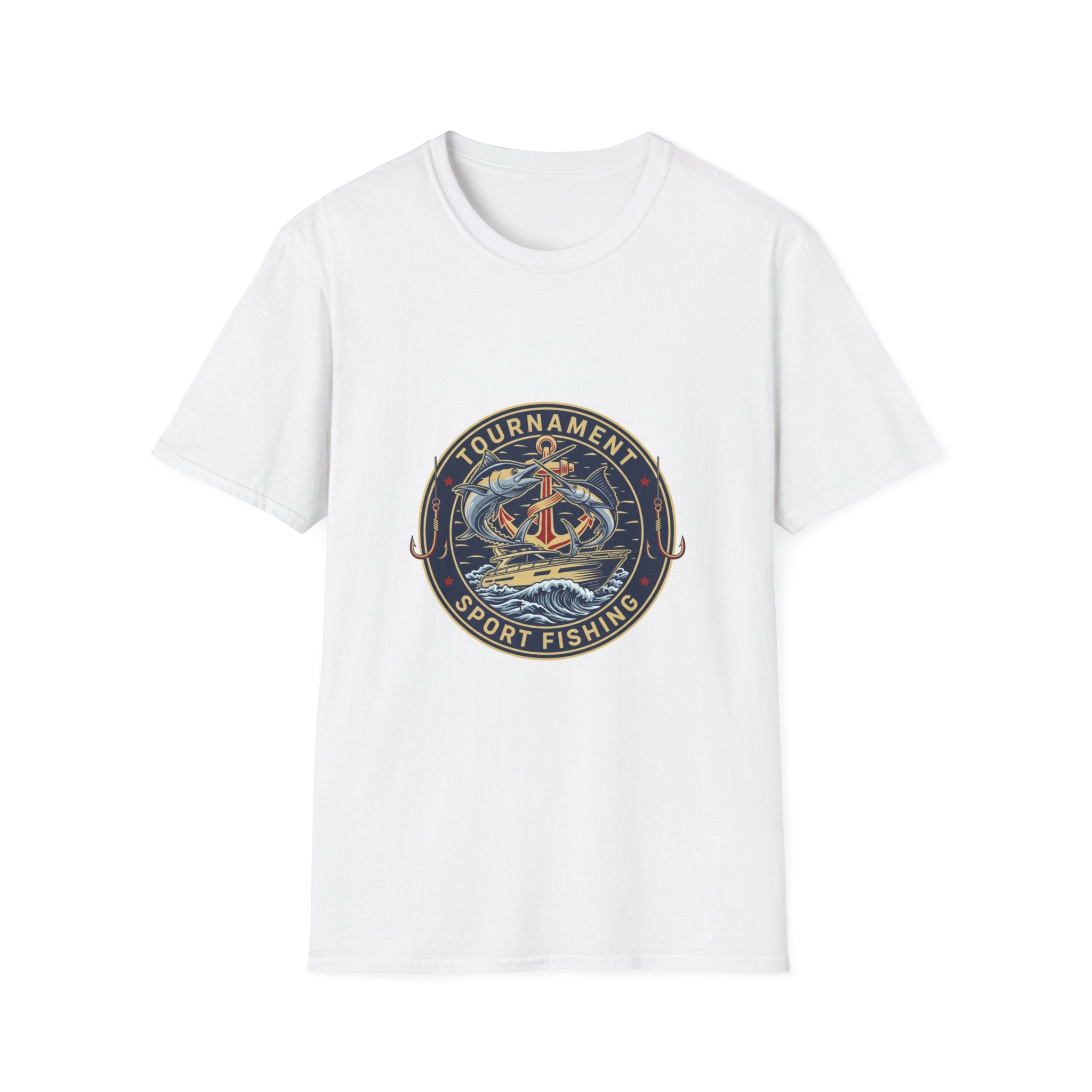 Fishing Tournament T-Shirt – Sport Fishing Anchor Graphic T-Shirt