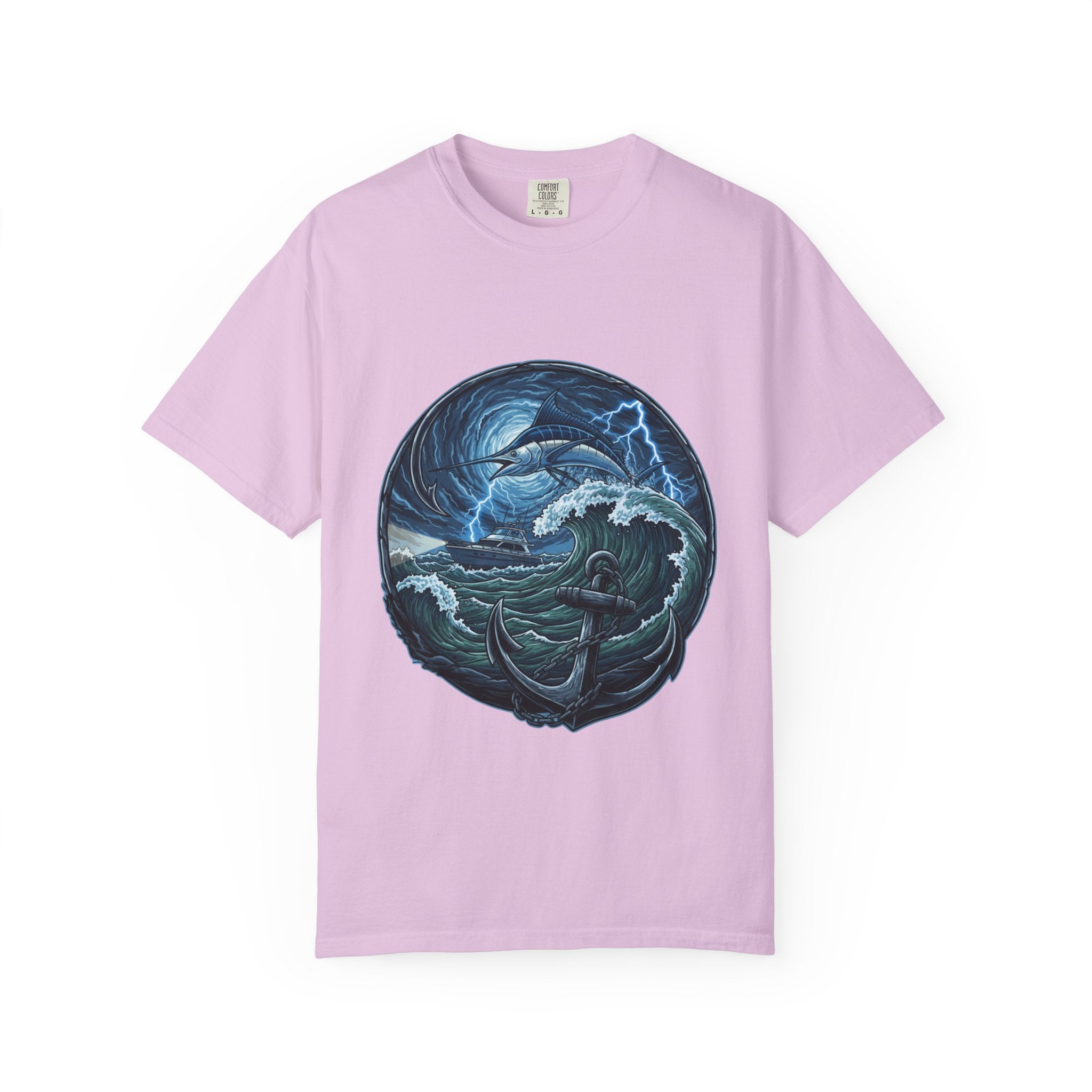 Stormy Ocean Kraken Art T-Shirt | Coastal Fishing Graphic Tee