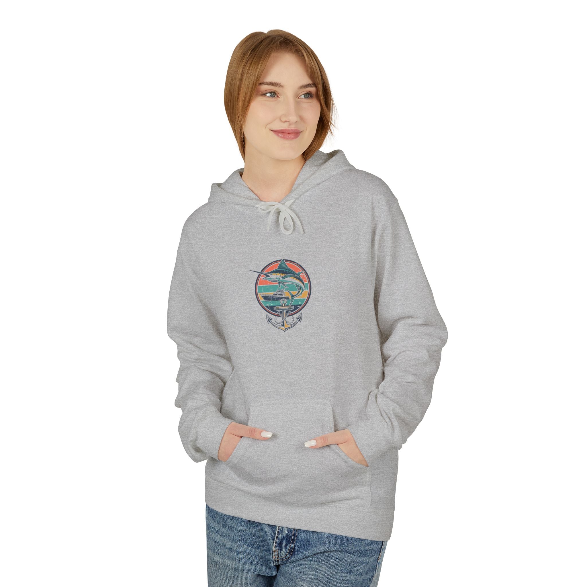 Sailfish Anchor Fishing Hoodie | Vintage Coastal Surf Hoodie