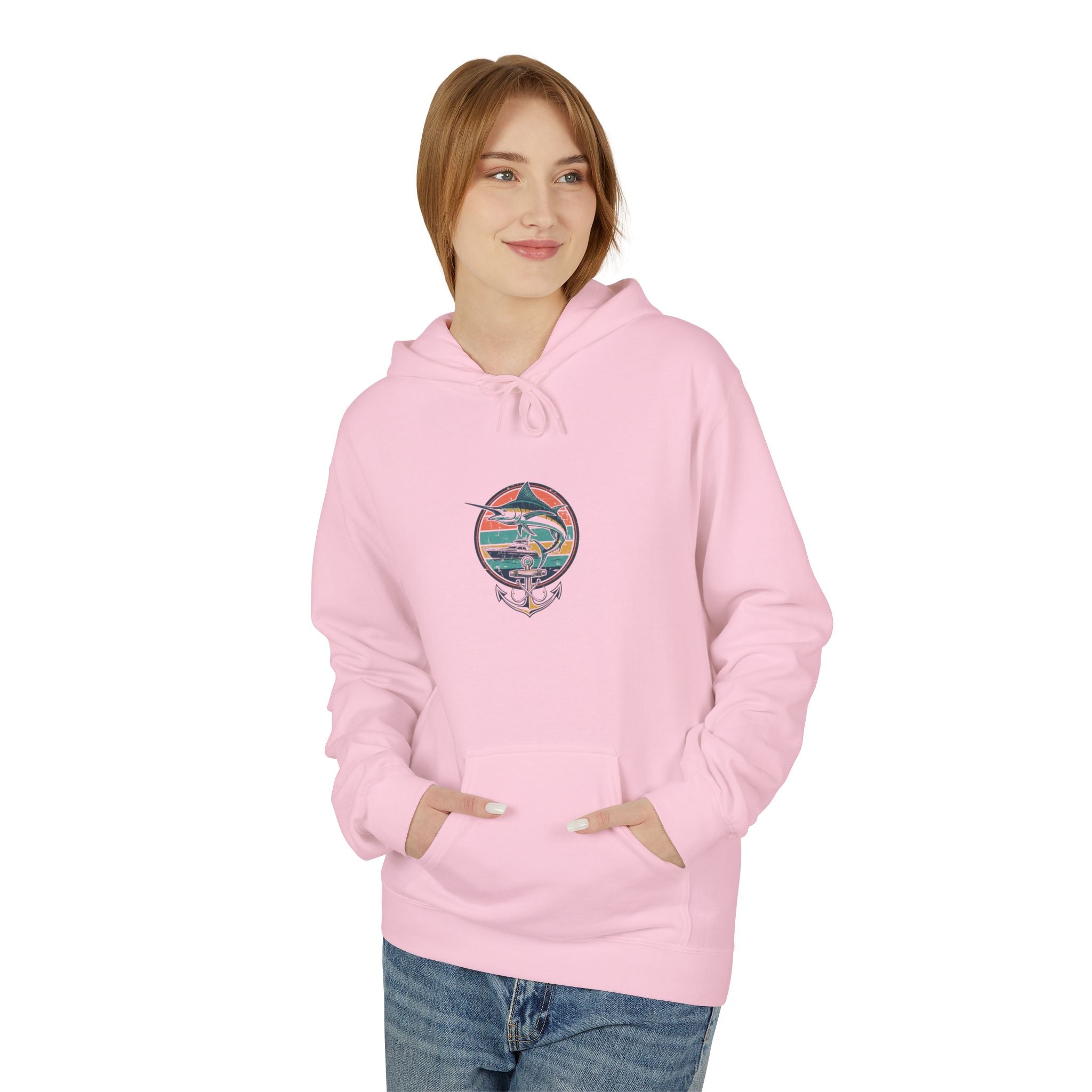 Sailfish Anchor Fishing Hoodie | Vintage Coastal Surf Hoodie