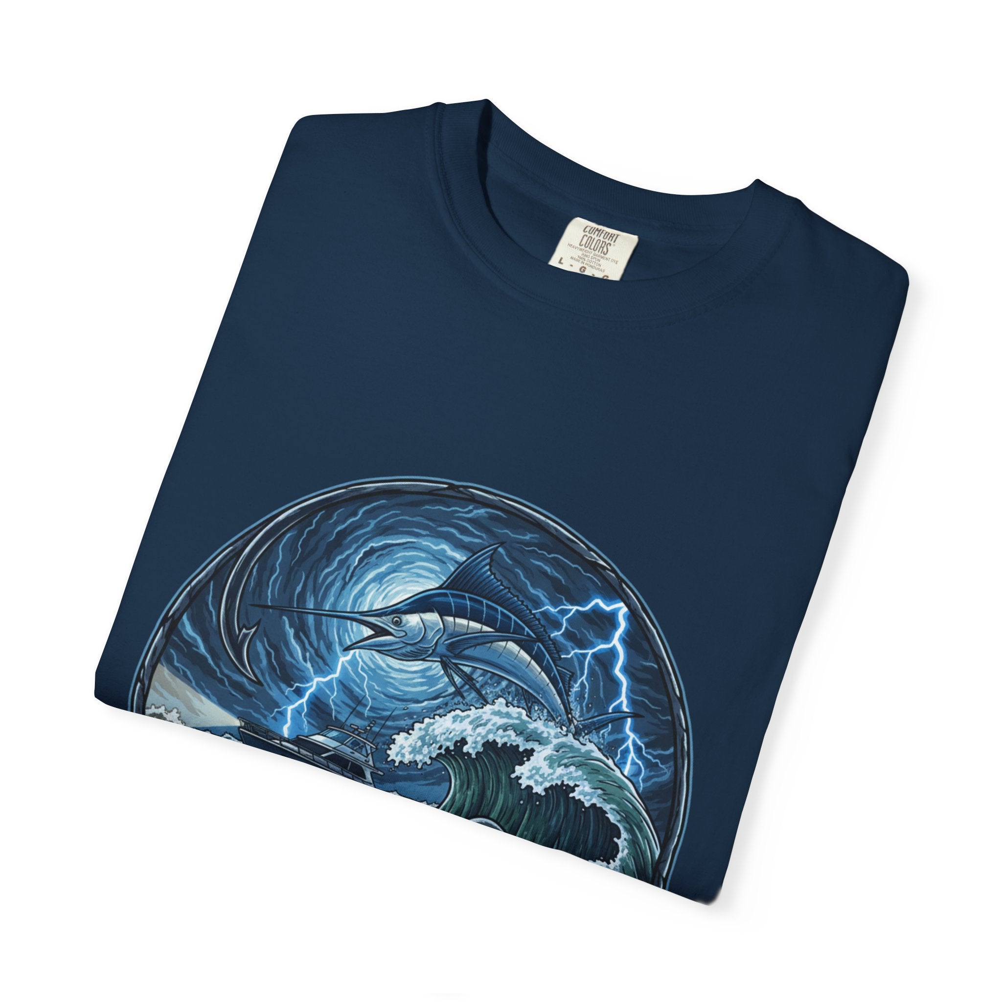 Stormy Ocean Kraken Art T-Shirt | Coastal Fishing Graphic Tee