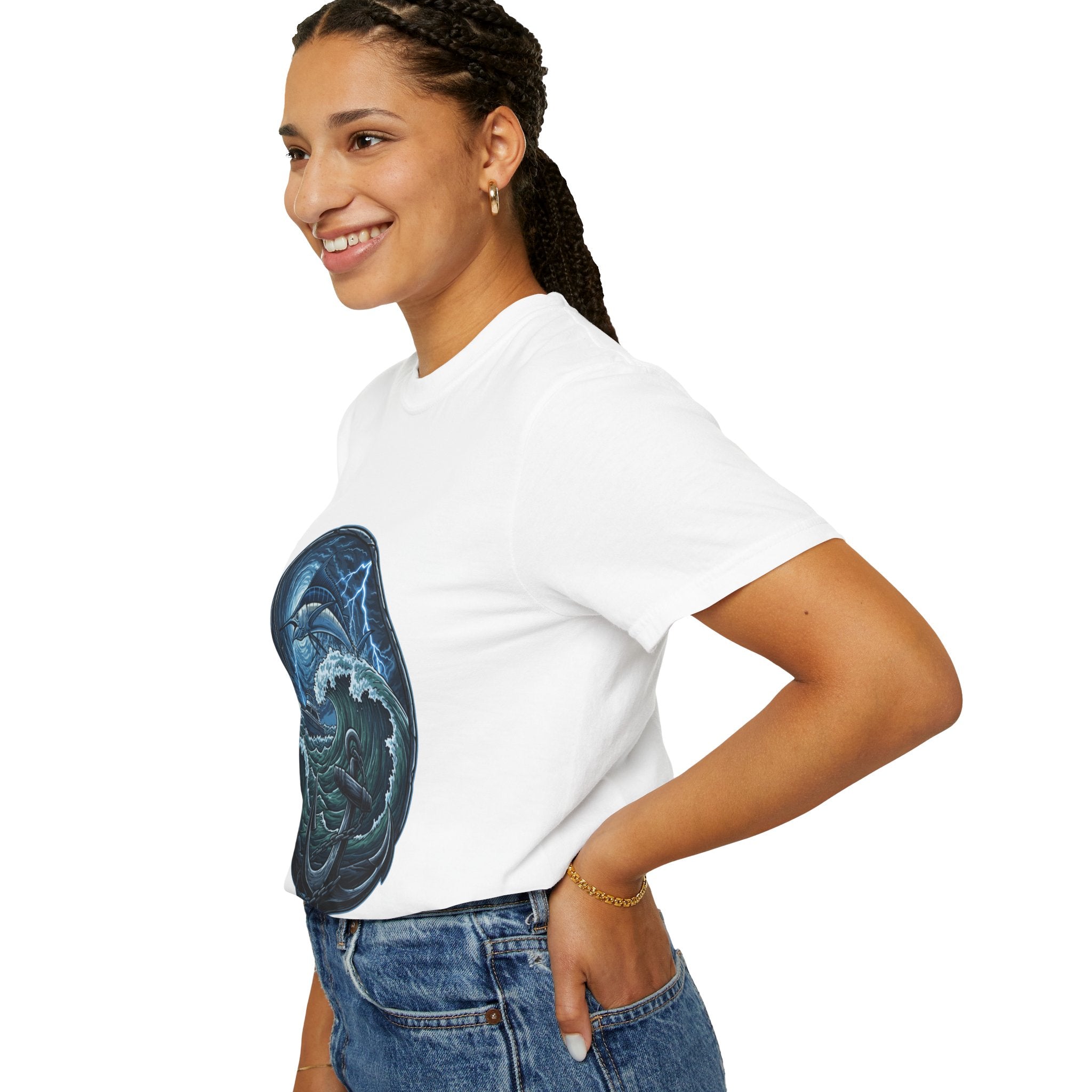 Stormy Ocean Kraken Art T-Shirt | Coastal Fishing Graphic Tee