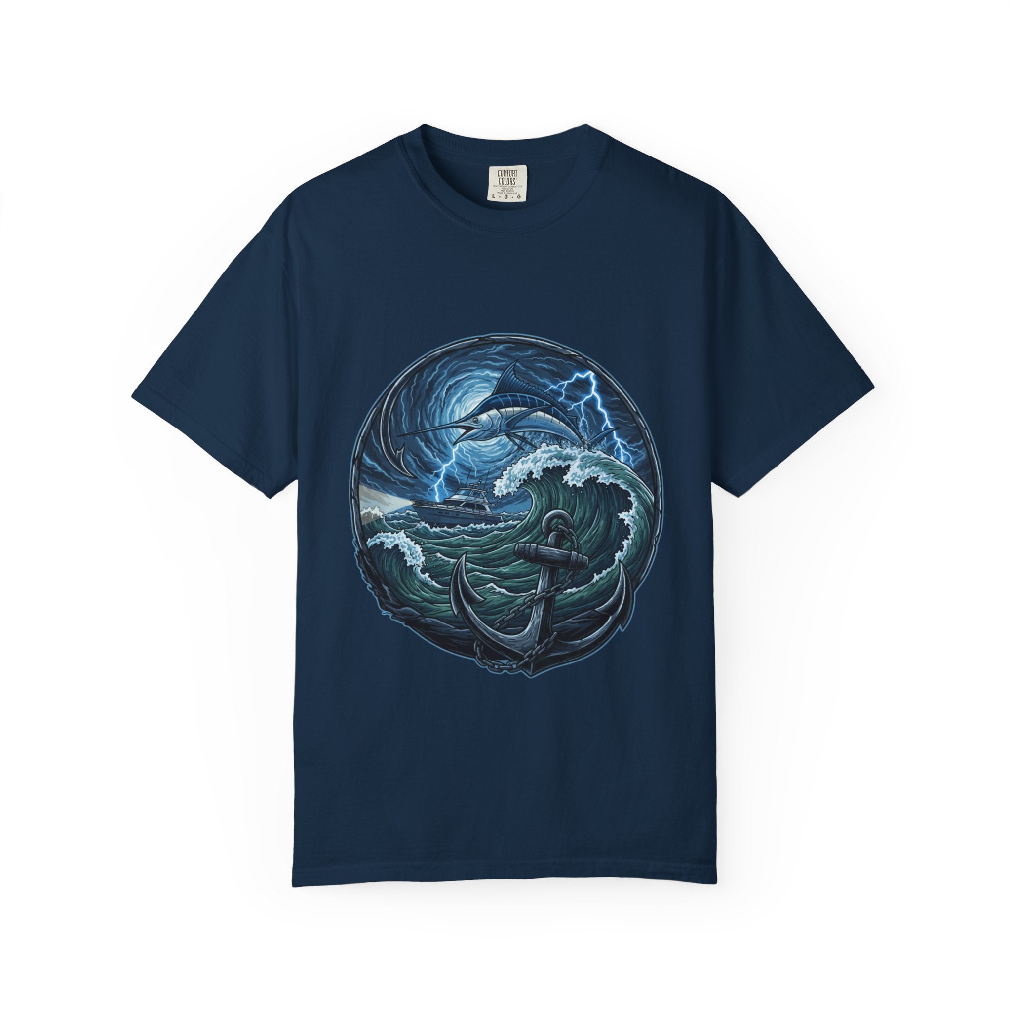 Stormy Ocean Kraken Art T-Shirt | Coastal Fishing Graphic Tee