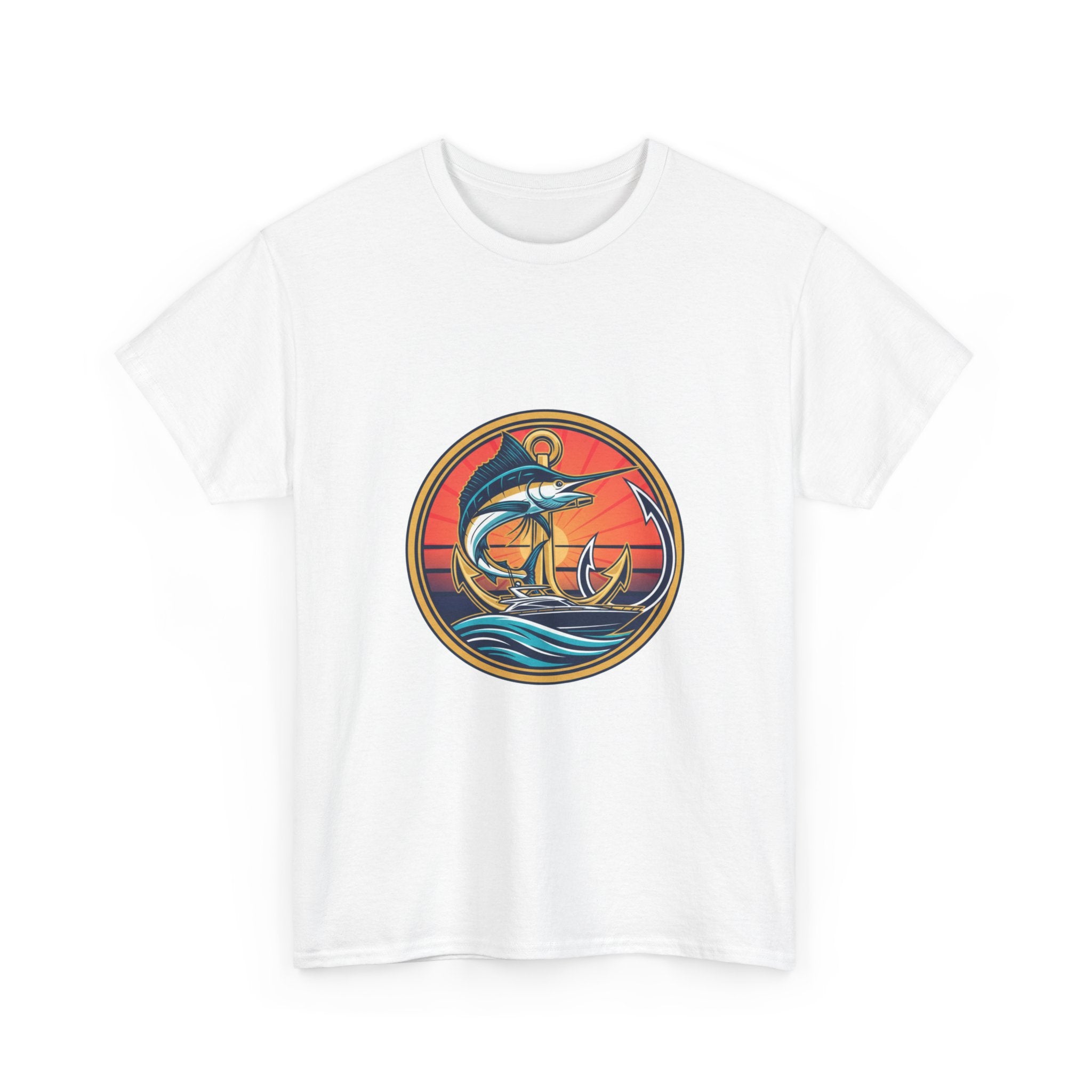Marlin Sunset Graphic Tee — Vintage Fishing Shirt