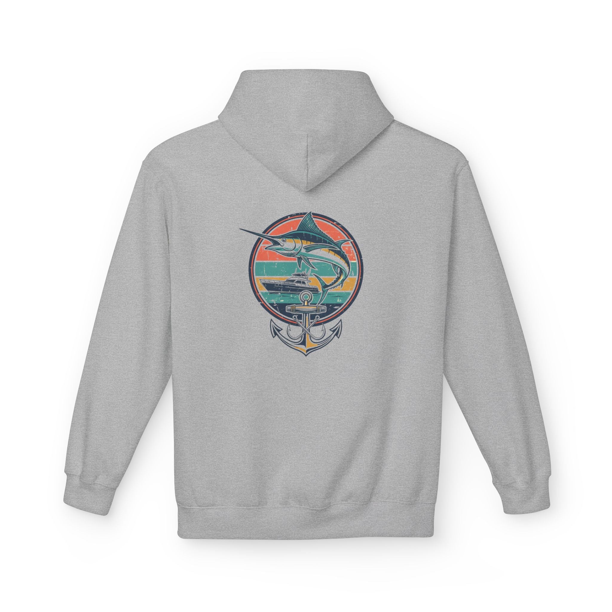 Sailfish Anchor Fishing Hoodie | Vintage Coastal Surf Hoodie