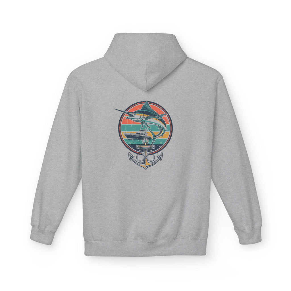 Sailfish Anchor Hoodie — Vintage Coastal Surf Graphic
