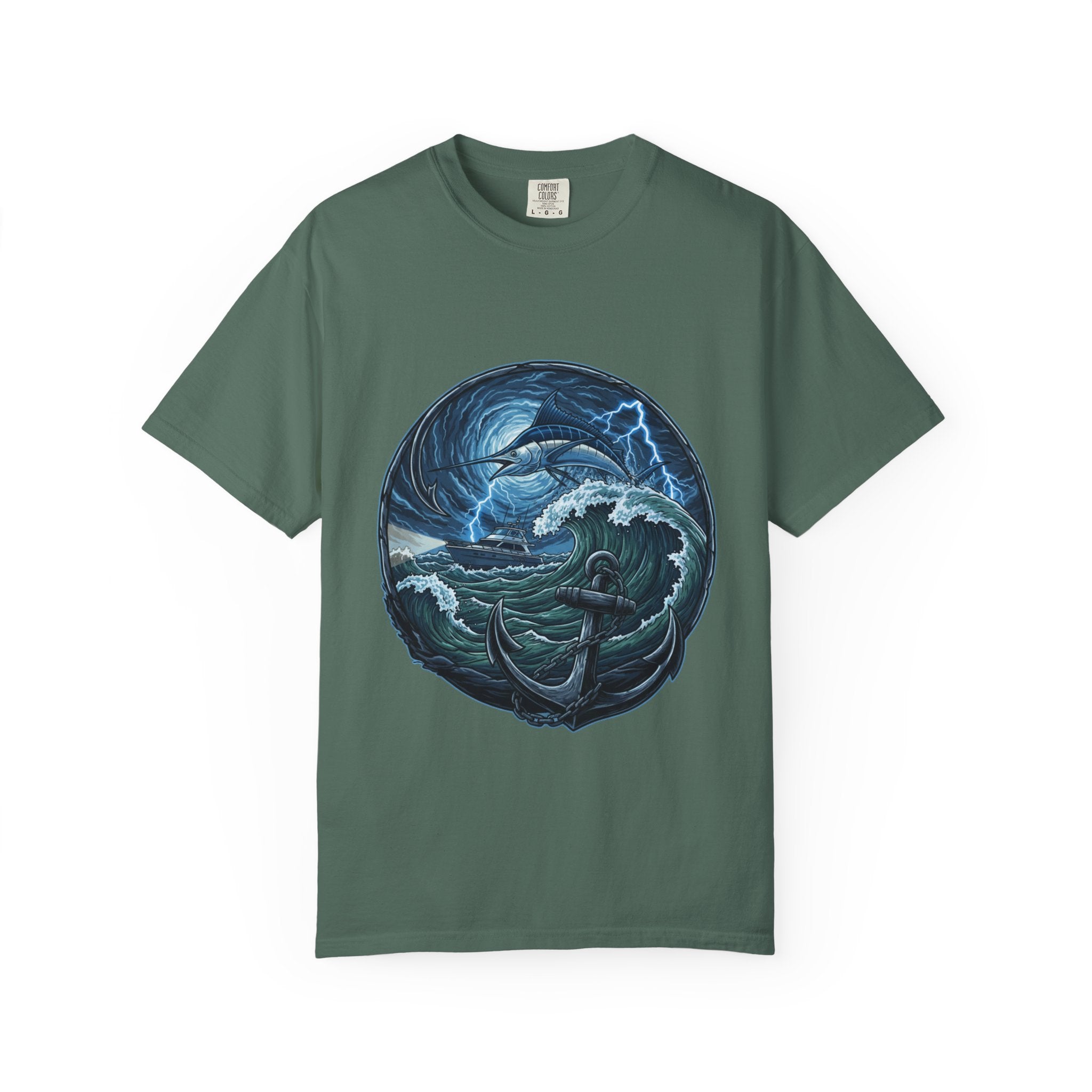 Stormy Ocean Kraken Art T-Shirt | Coastal Fishing Graphic Tee