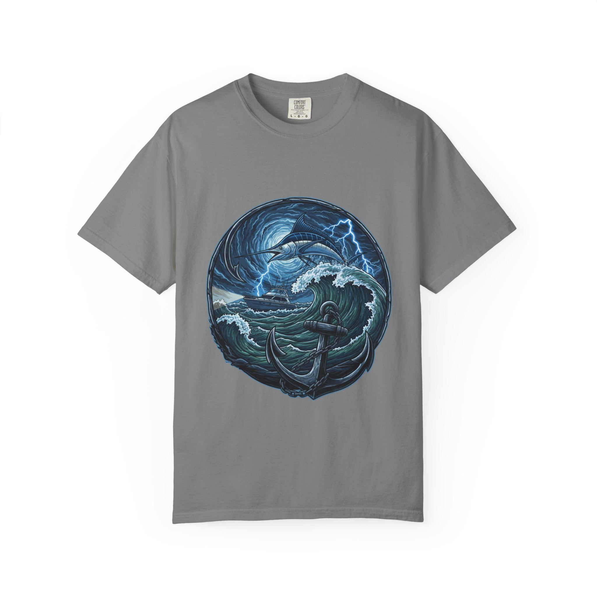 Stormy Ocean Kraken Art T-Shirt | Coastal Fishing Graphic Tee