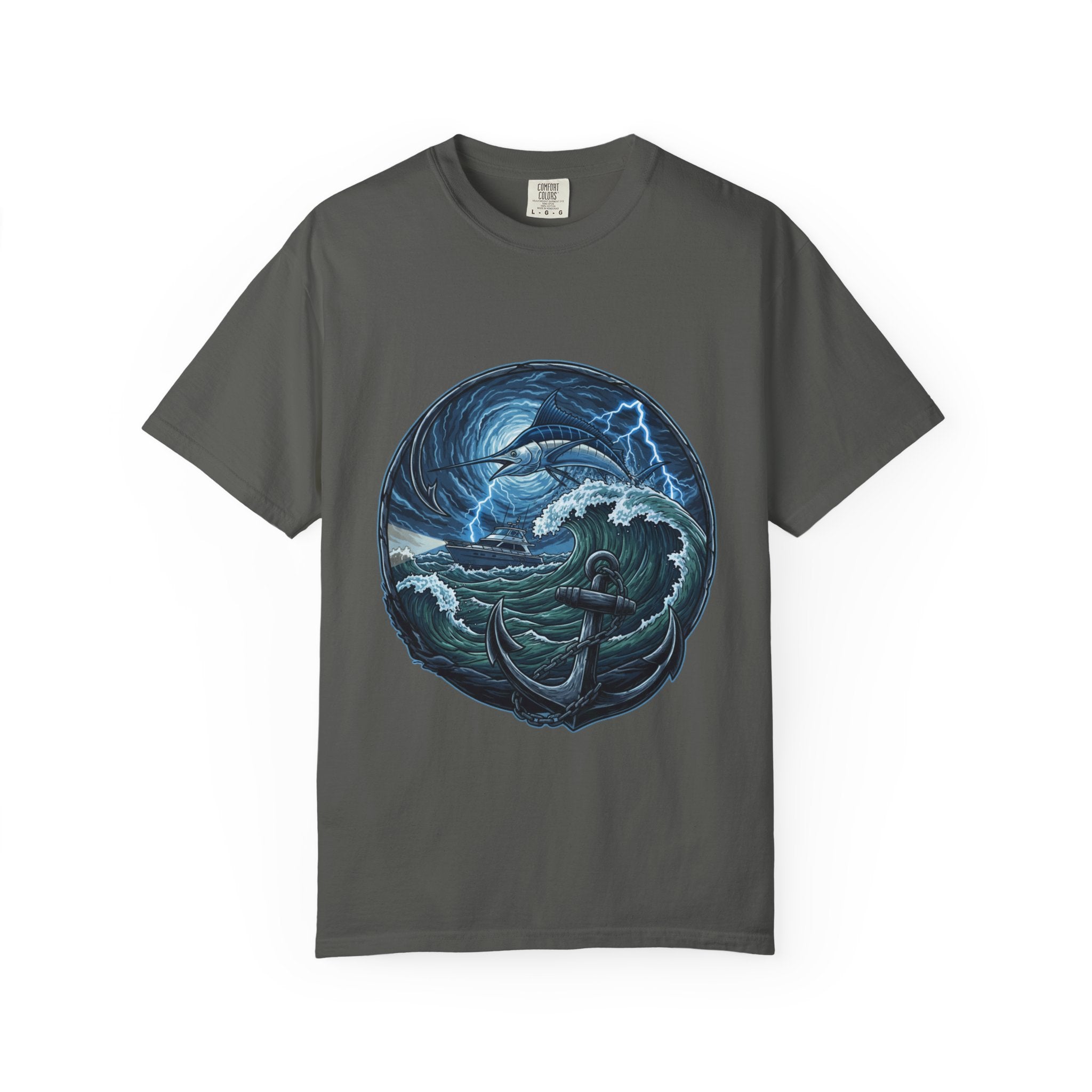 Stormy Ocean Kraken Art T-Shirt | Coastal Fishing Graphic Tee