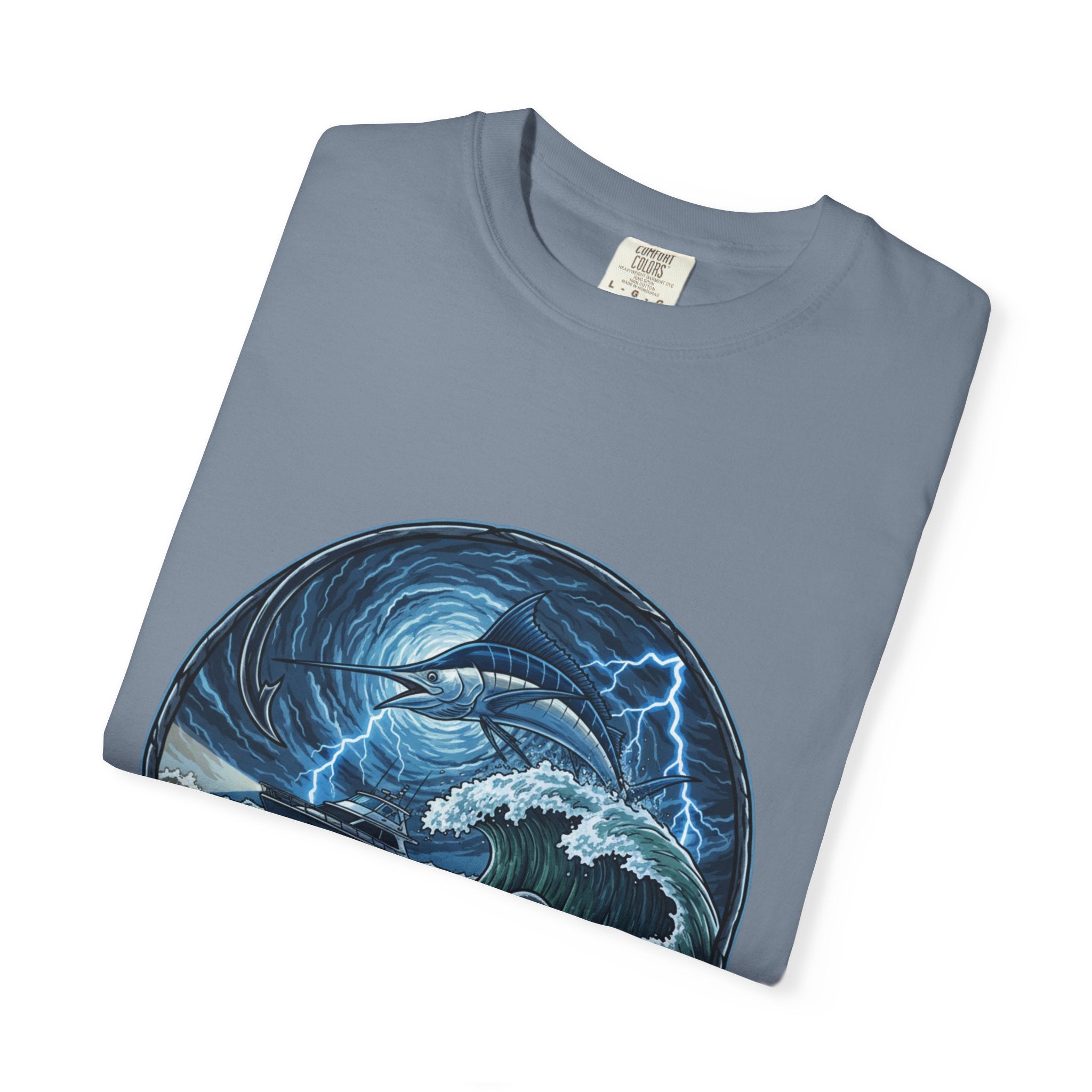 Stormy Ocean Kraken Art T-Shirt | Coastal Fishing Graphic Tee
