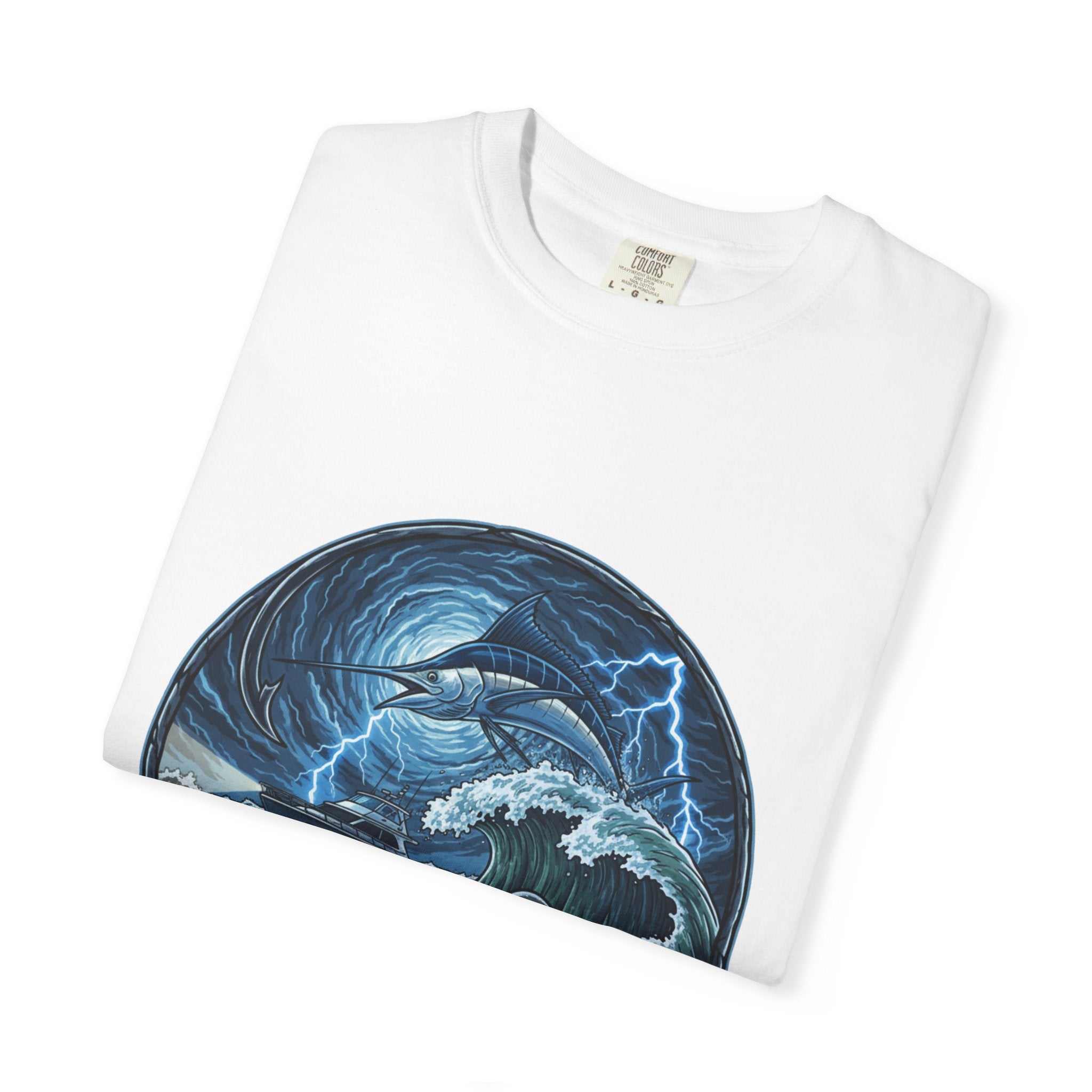 Stormy Ocean Kraken Art T-Shirt | Coastal Fishing Graphic Tee