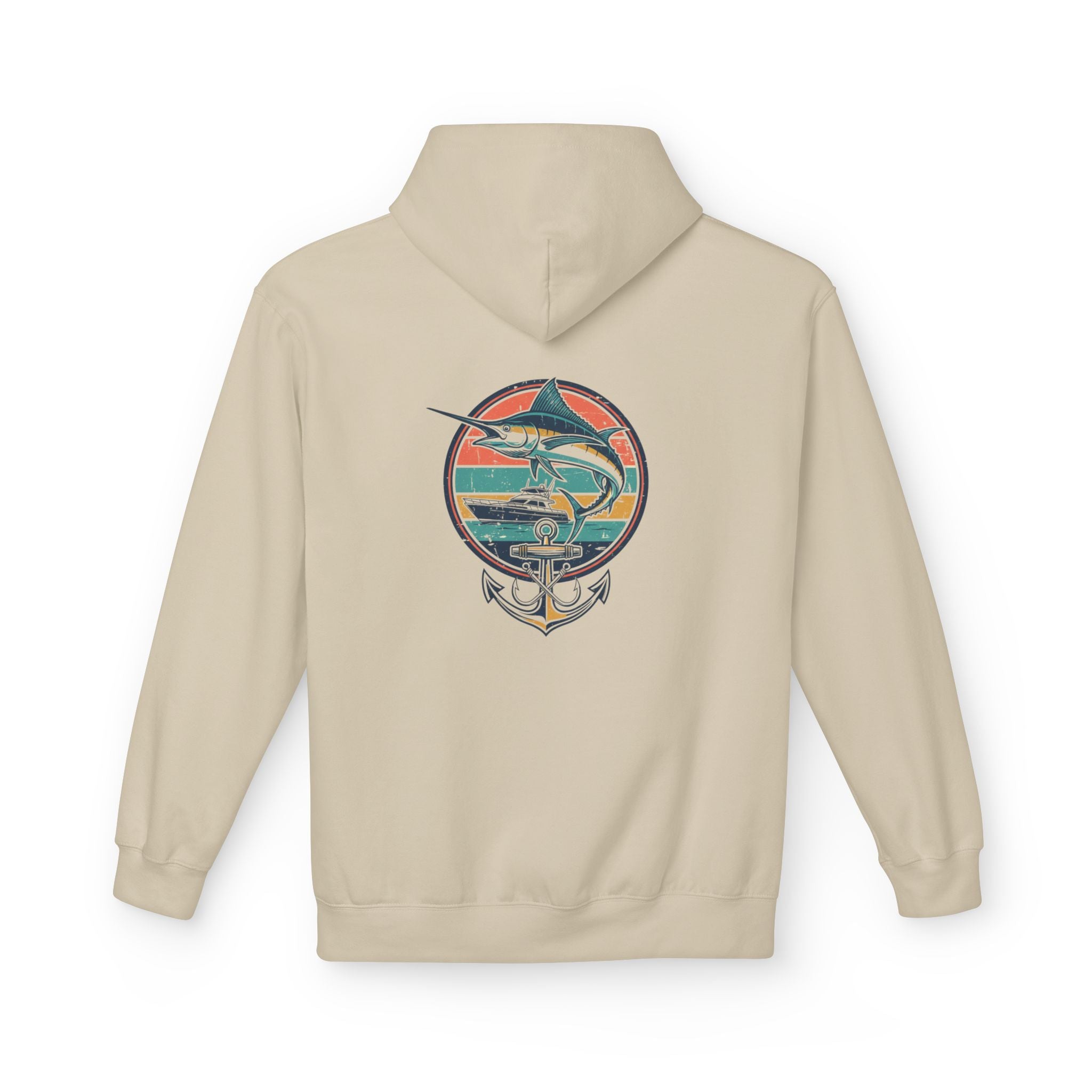 Sailfish Anchor Fishing Hoodie | Vintage Coastal Surf Hoodie