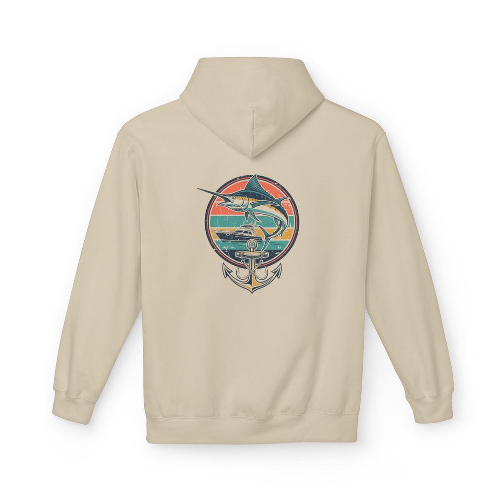 Sailfish Anchor Hoodie — Vintage Coastal Surf Graphic