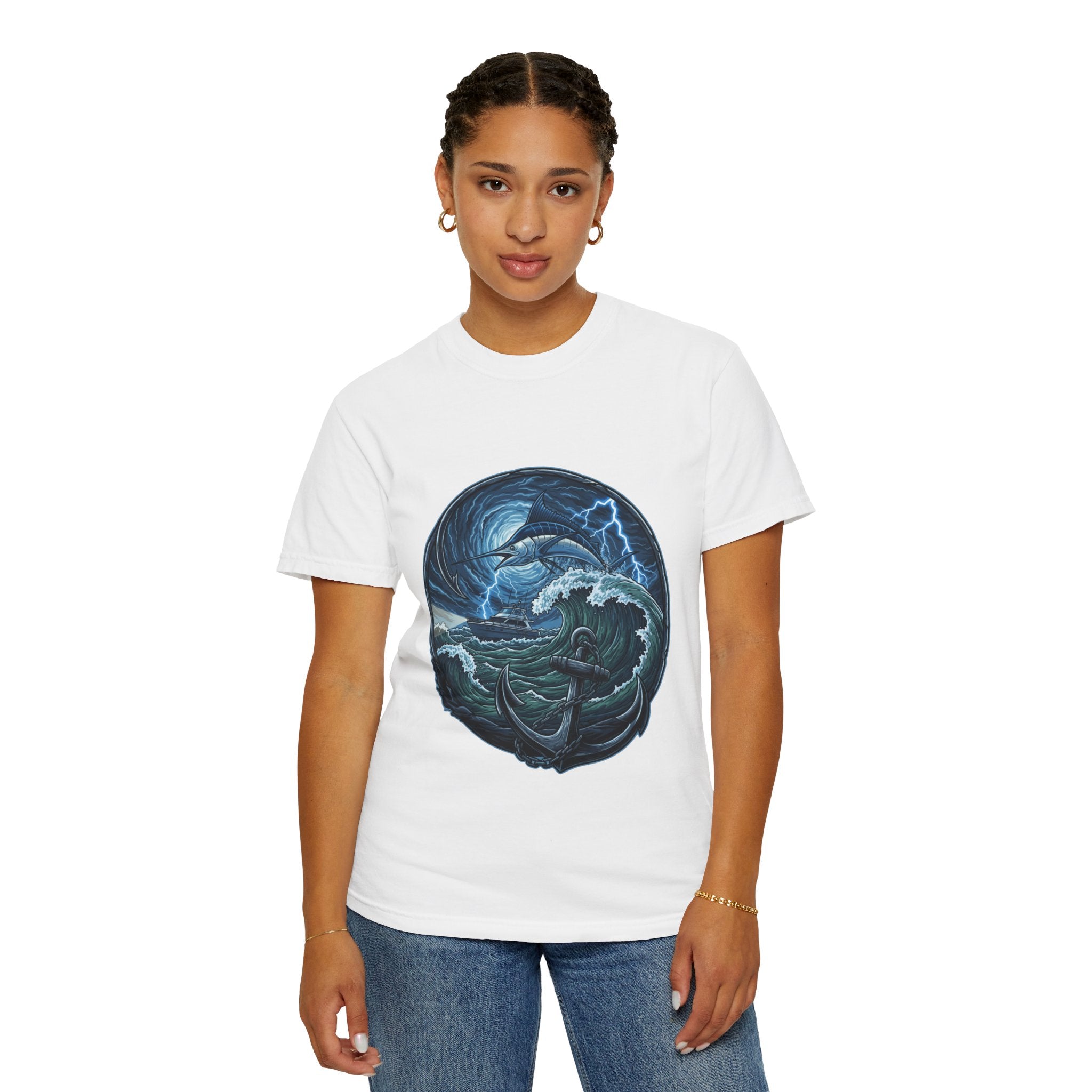 Stormy Ocean Kraken Art T-Shirt | Coastal Fishing Graphic Tee