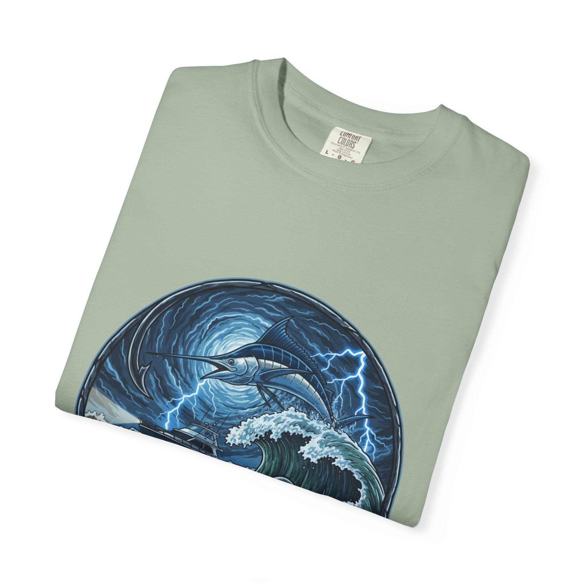 Stormy Ocean Kraken Art T-Shirt | Coastal Fishing Graphic Tee