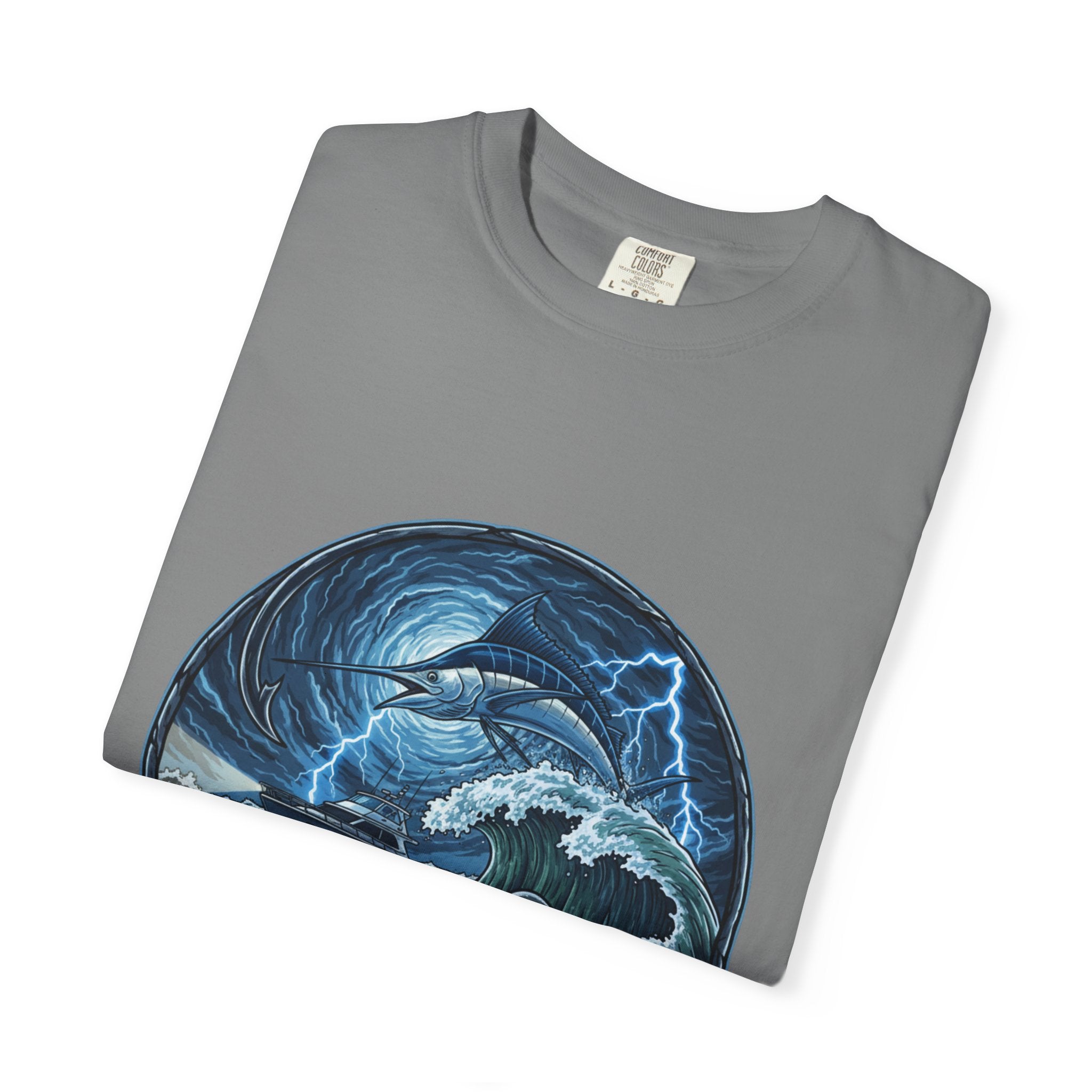 Stormy Ocean Kraken Art T-Shirt | Coastal Fishing Graphic Tee