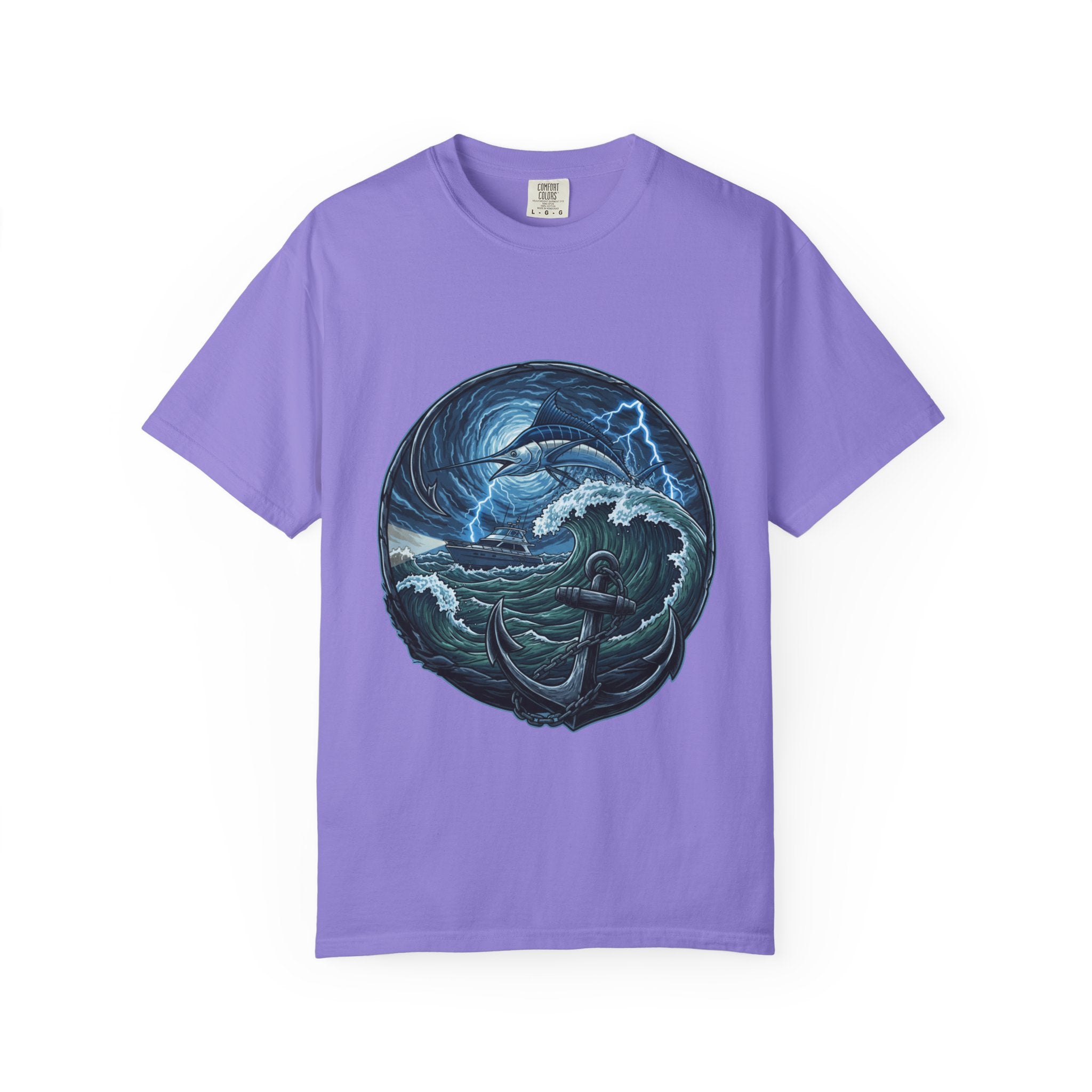 Stormy Ocean Kraken Art T-Shirt | Coastal Fishing Graphic Tee