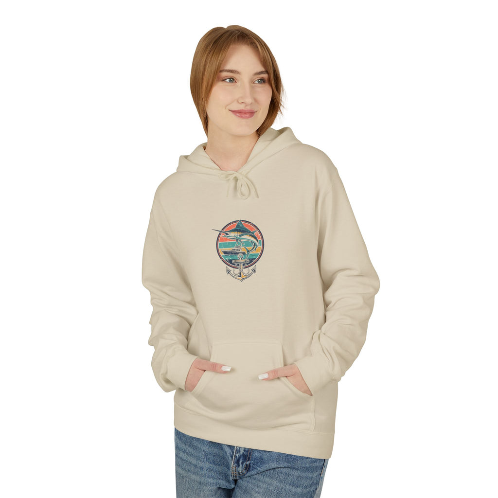 Sailfish Anchor Hoodie — Vintage Coastal Surf Graphic