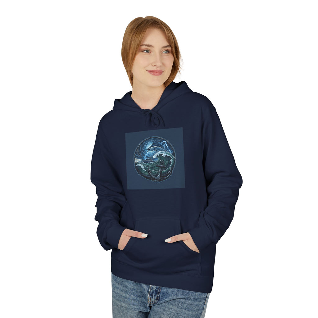 Ocean Elemental Hoodie — Mystical Wave Dragon Earth & Storm Graphic