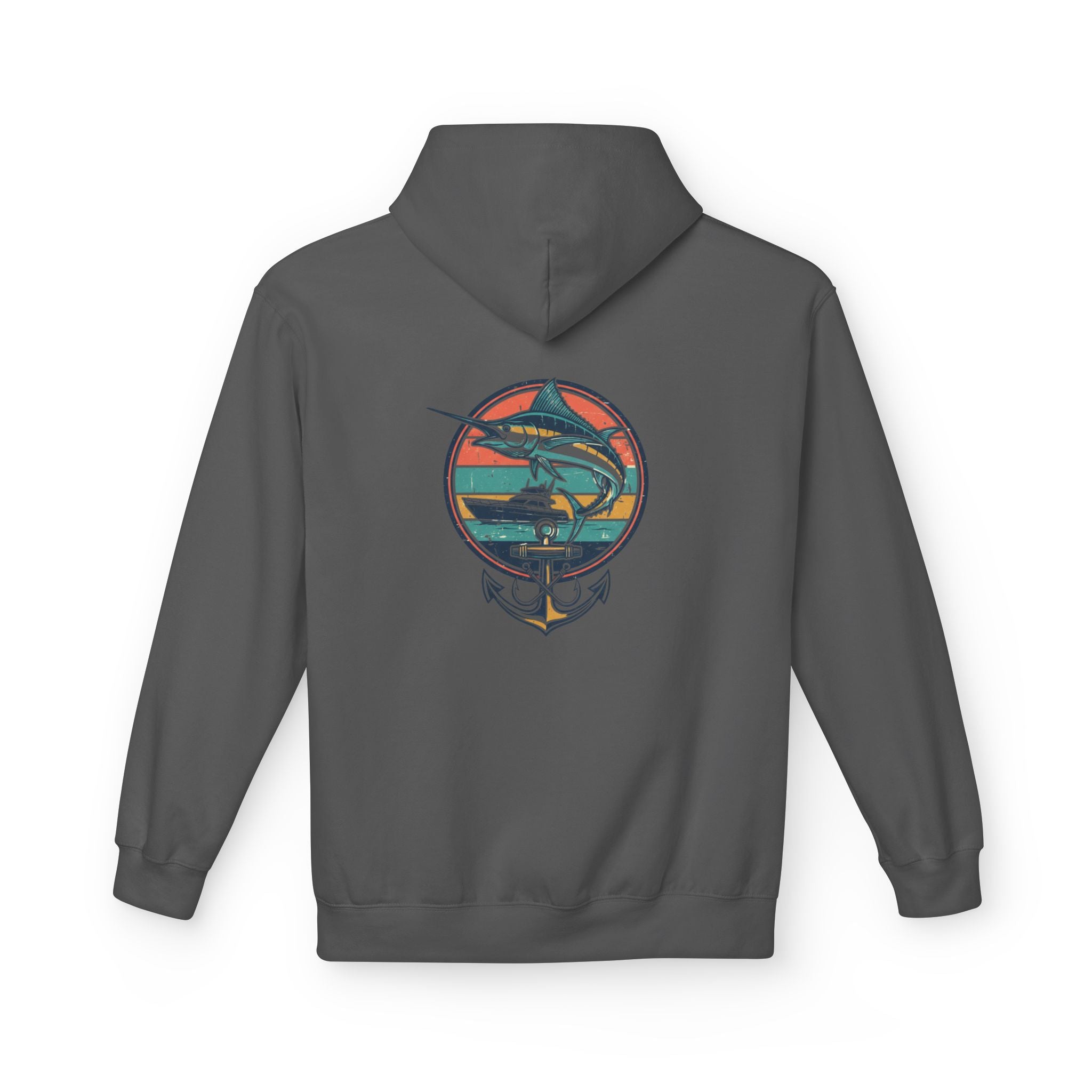 Sailfish Anchor Fishing Hoodie | Vintage Coastal Surf Hoodie