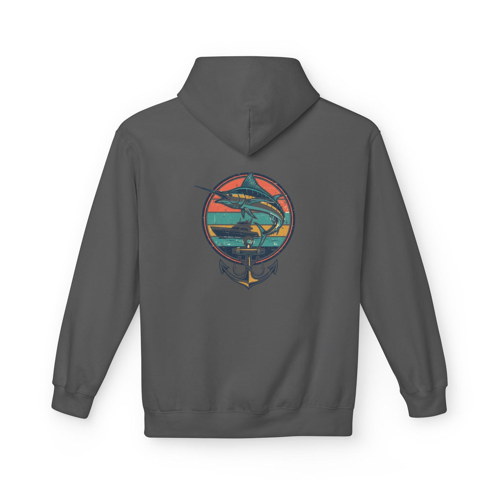 Sailfish Anchor Hoodie — Vintage Coastal Surf Graphic