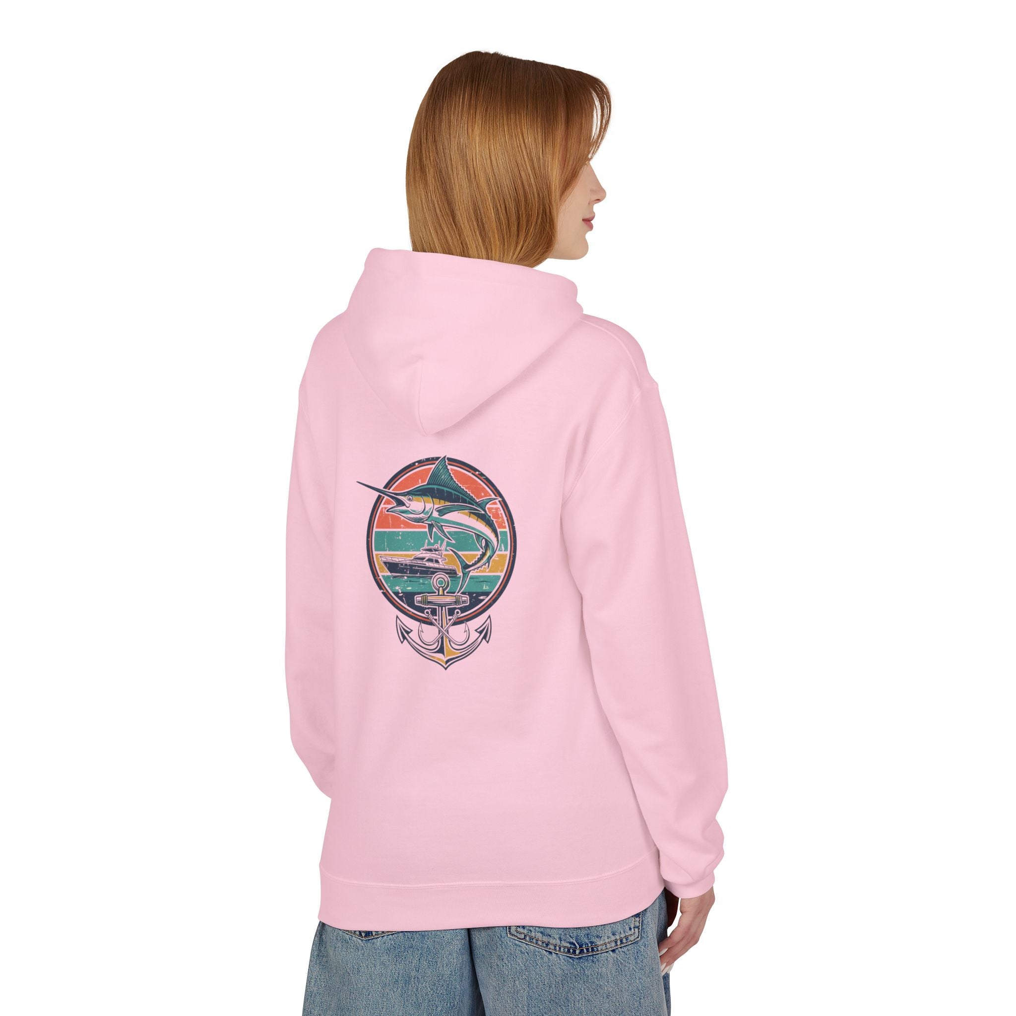 Sailfish Anchor Fishing Hoodie | Vintage Coastal Surf Hoodie