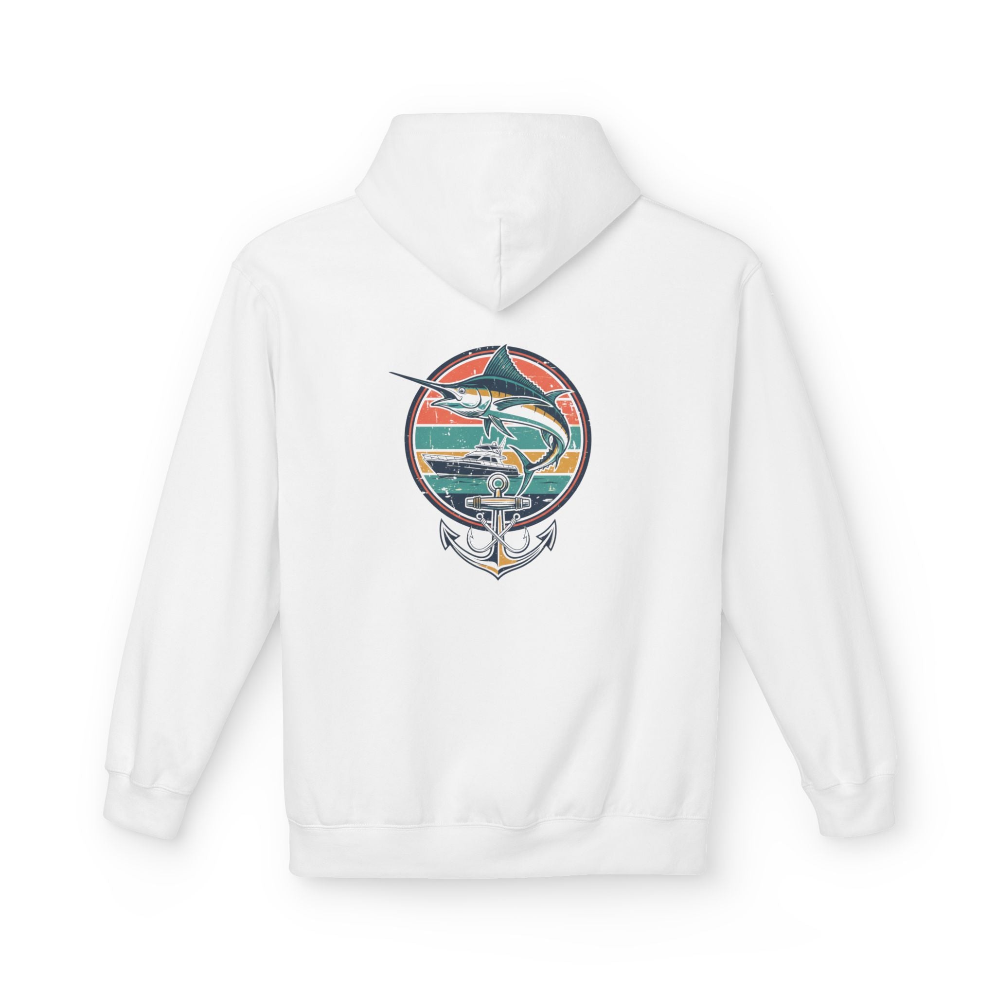 Sailfish Anchor Fishing Hoodie | Vintage Coastal Surf Hoodie