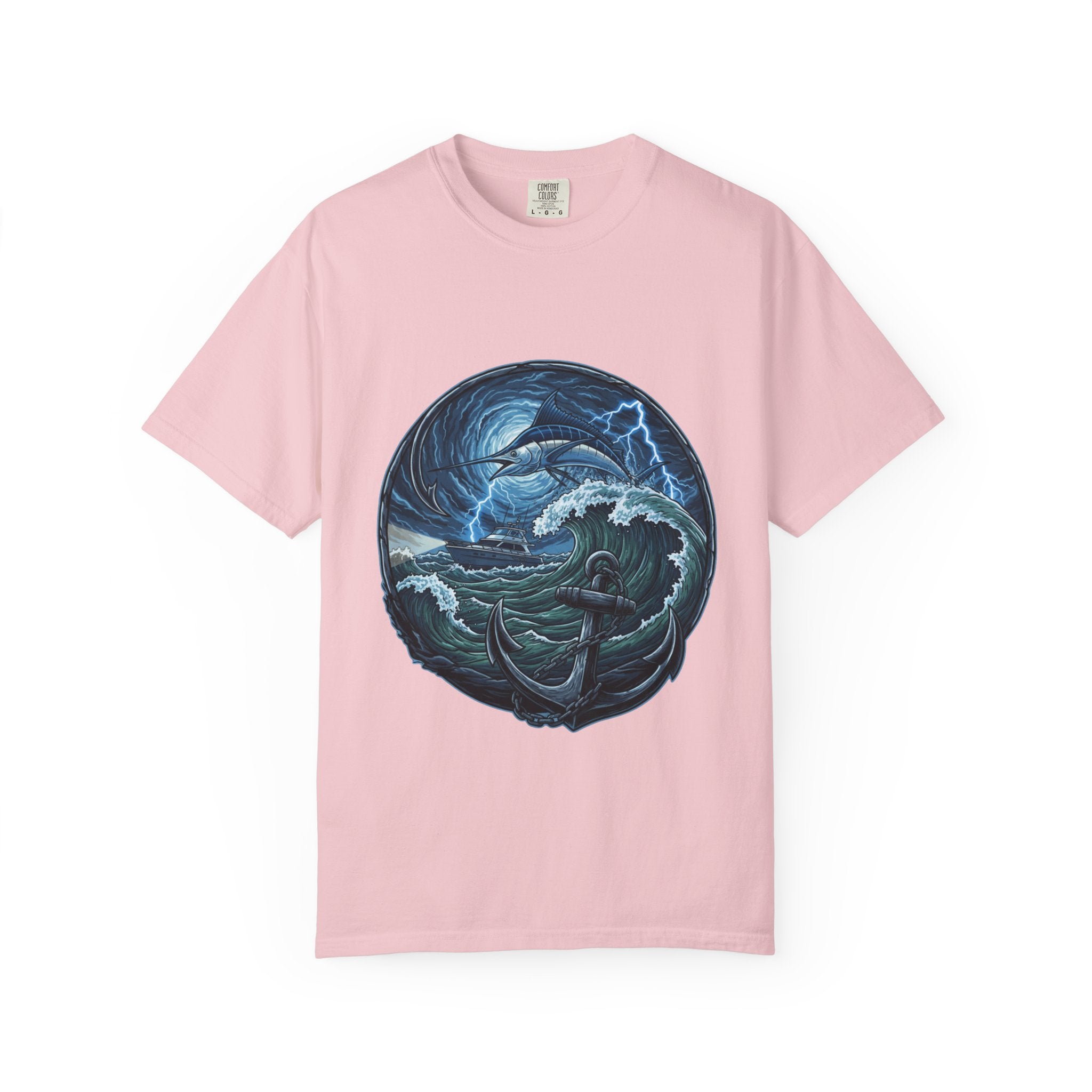Stormy Ocean Kraken Art T-Shirt | Coastal Fishing Graphic Tee