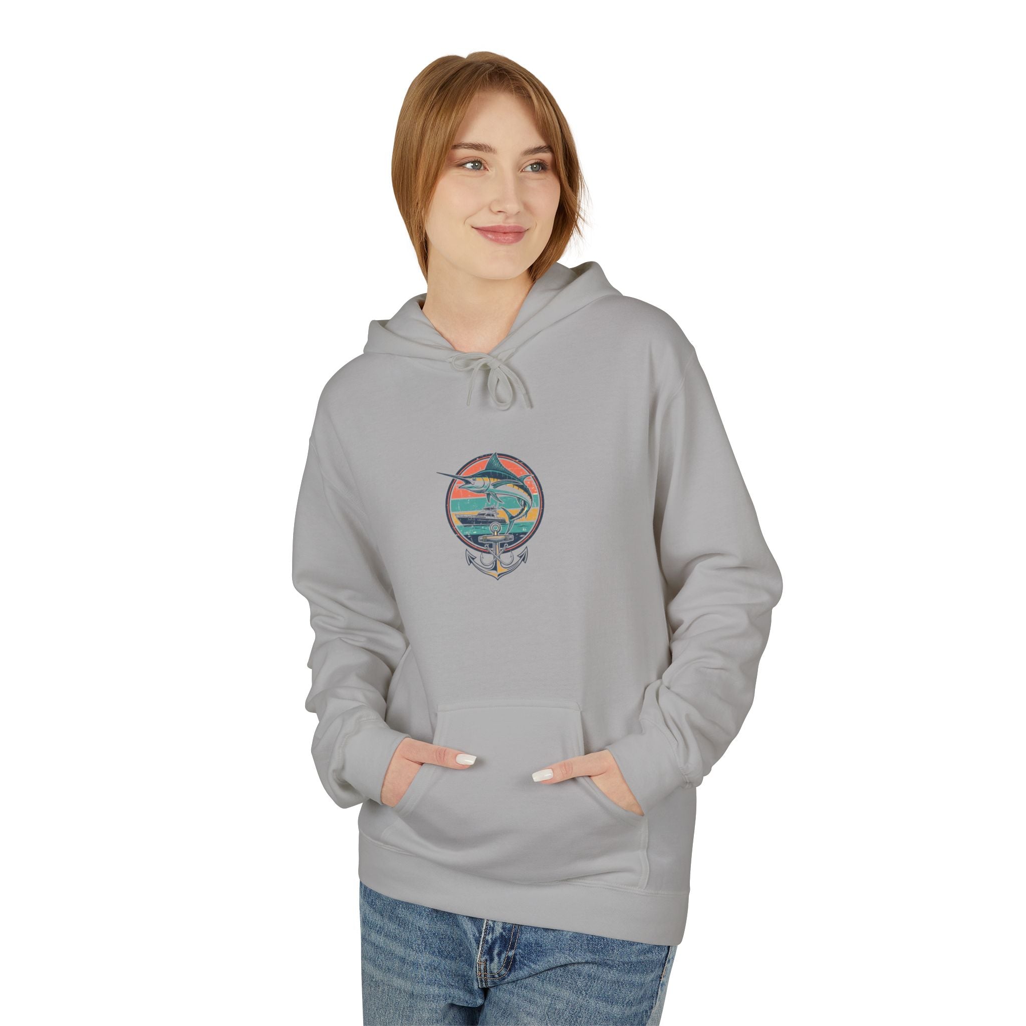 Sailfish Anchor Fishing Hoodie | Vintage Coastal Surf Hoodie
