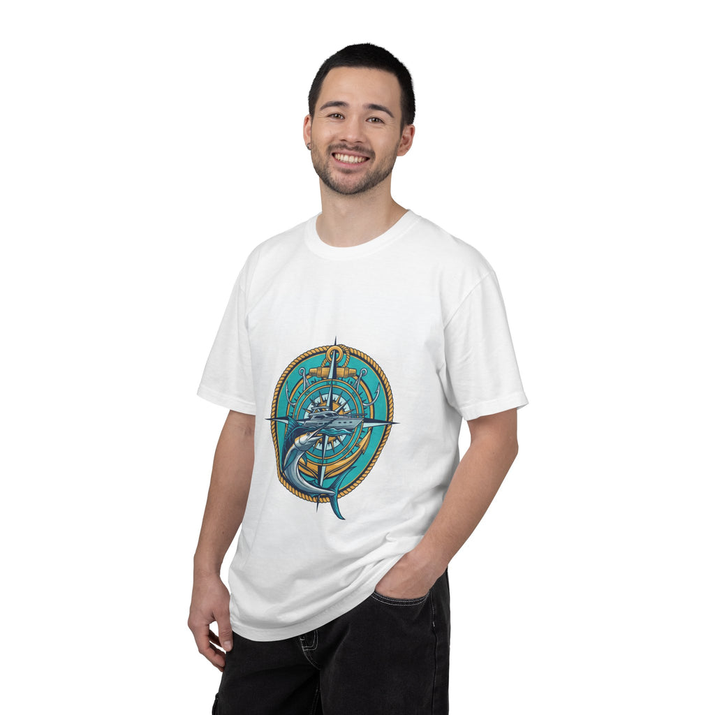Nautical Fishing T‑Shirt with Anchor & Marlin Design