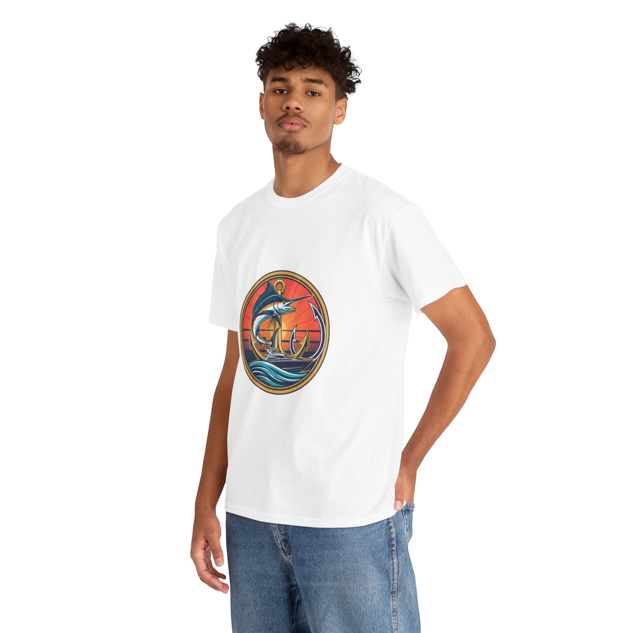 Marlin Sunset Graphic Tee | Vintage Fishing T-Shirt