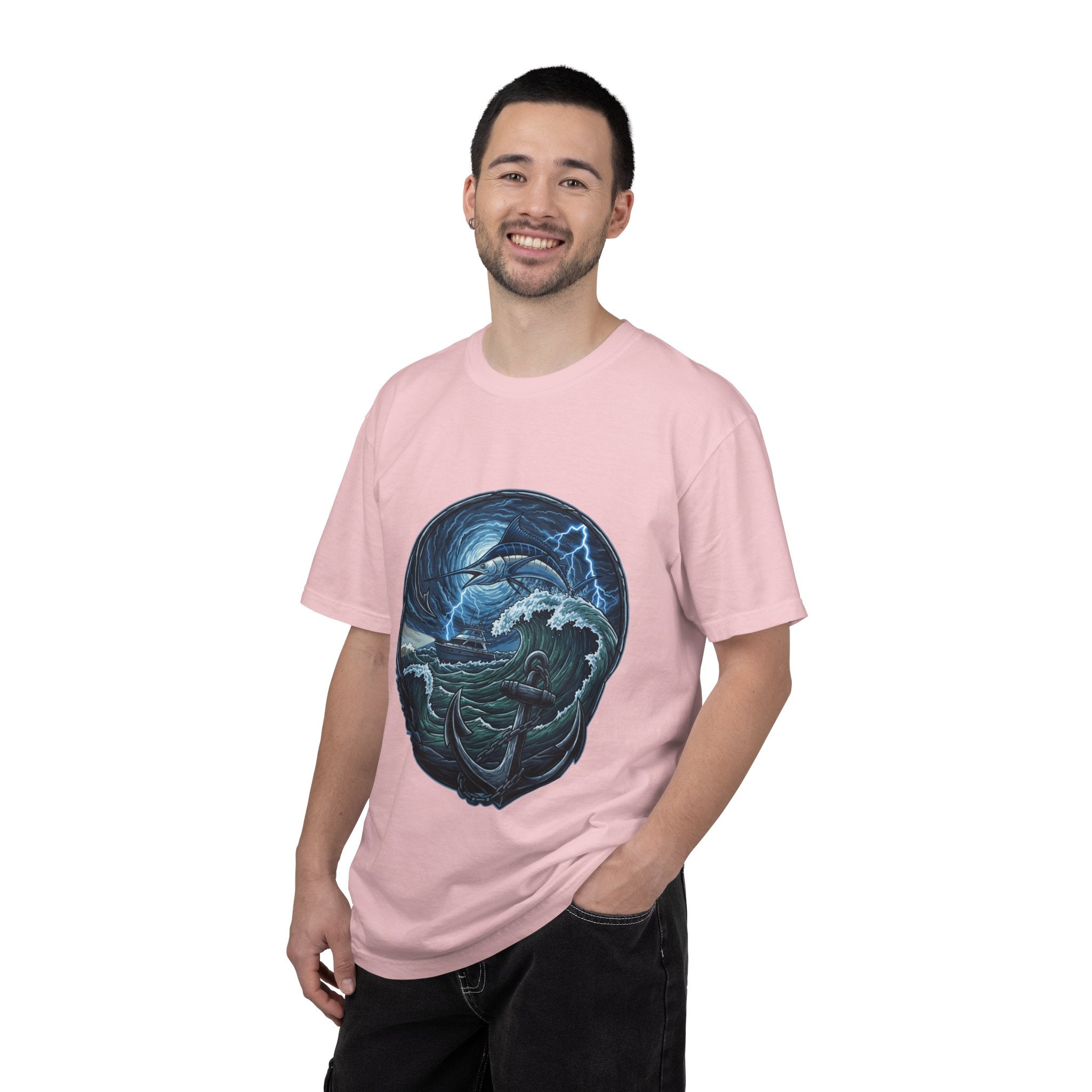 Stormy Ocean Kraken Art T-Shirt | Coastal Fishing Graphic Tee