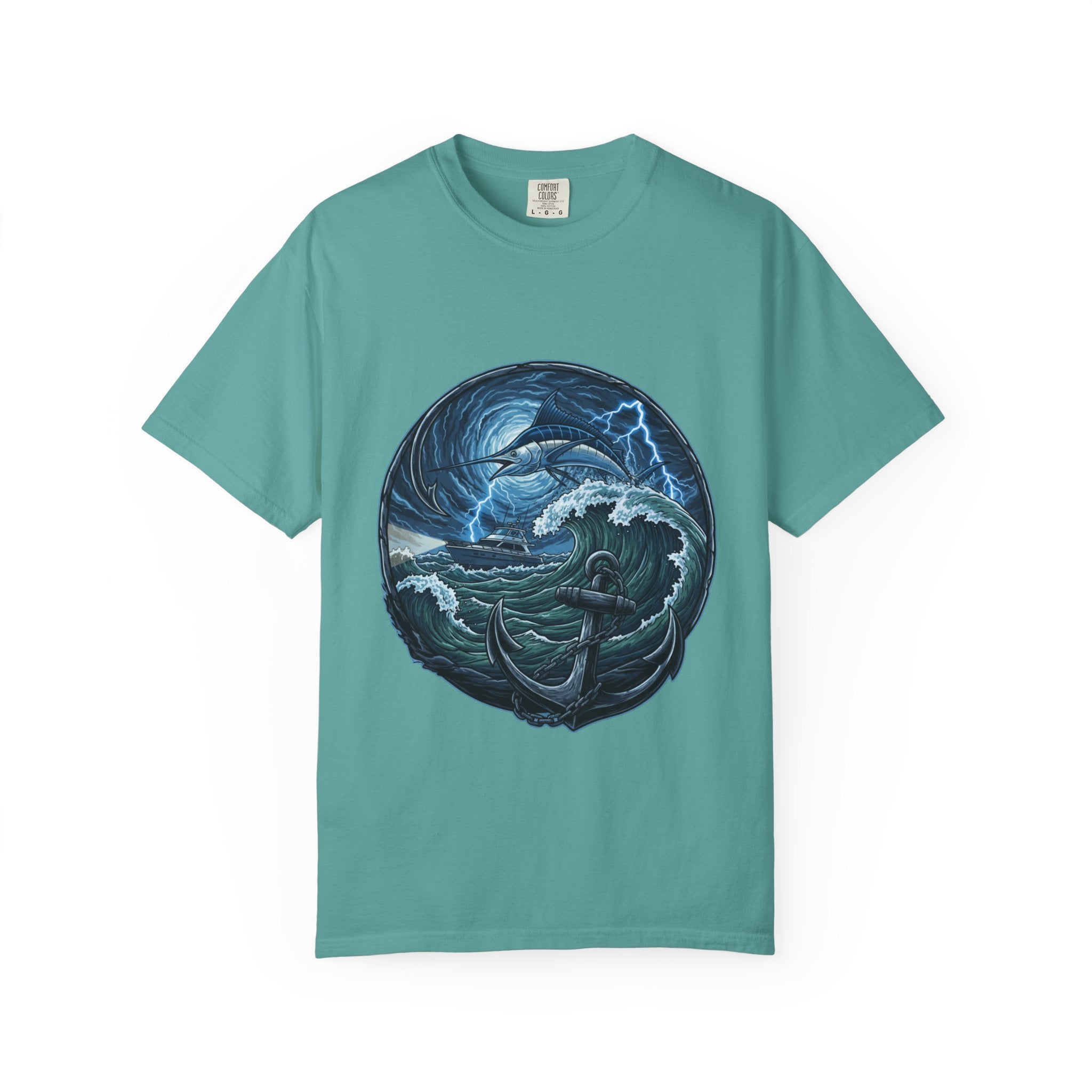 Stormy Ocean Kraken Art T-Shirt | Coastal Fishing Graphic Tee