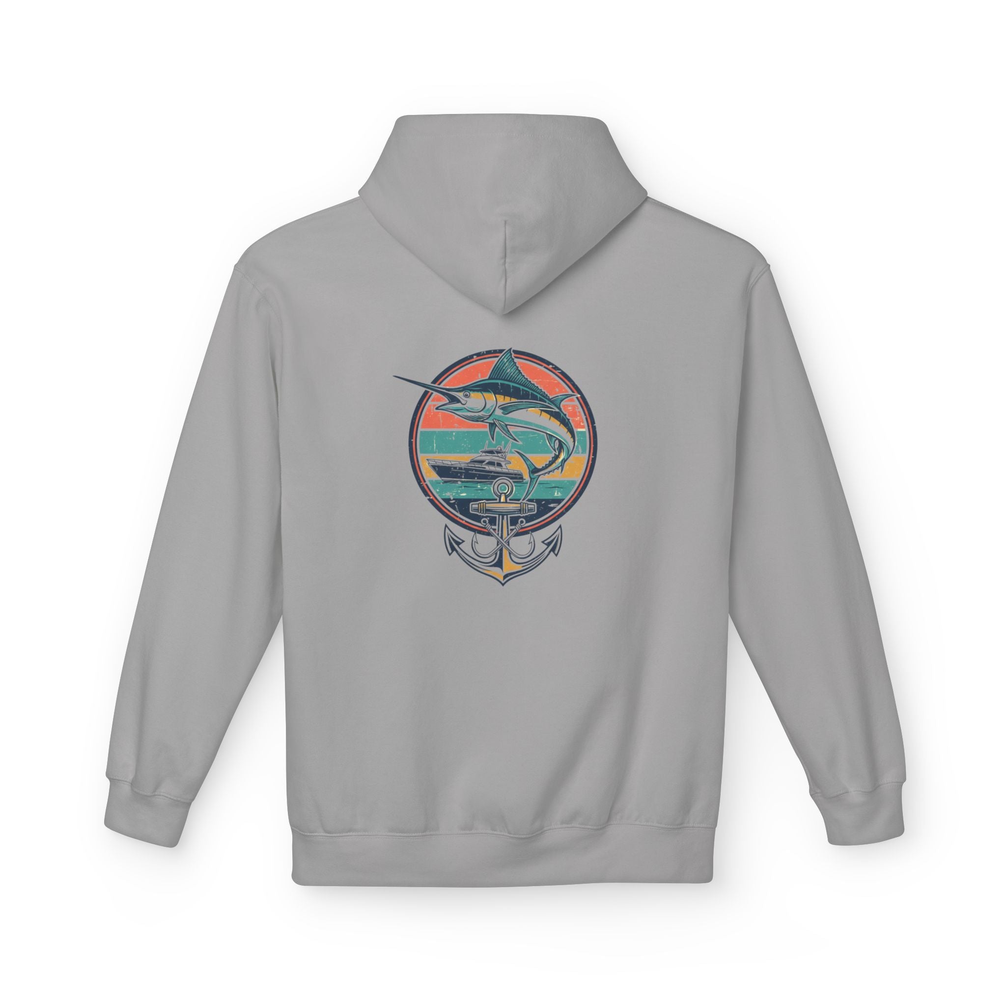Sailfish Anchor Fishing Hoodie | Vintage Coastal Surf Hoodie