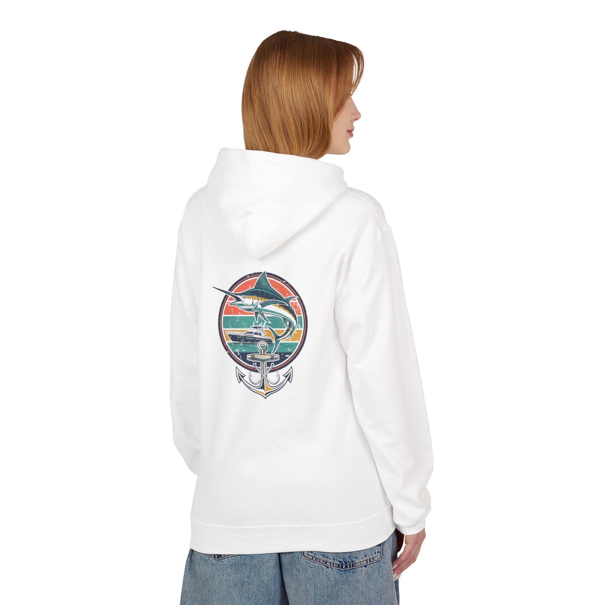 Sailfish Anchor Fishing Hoodie | Vintage Coastal Surf Hoodie