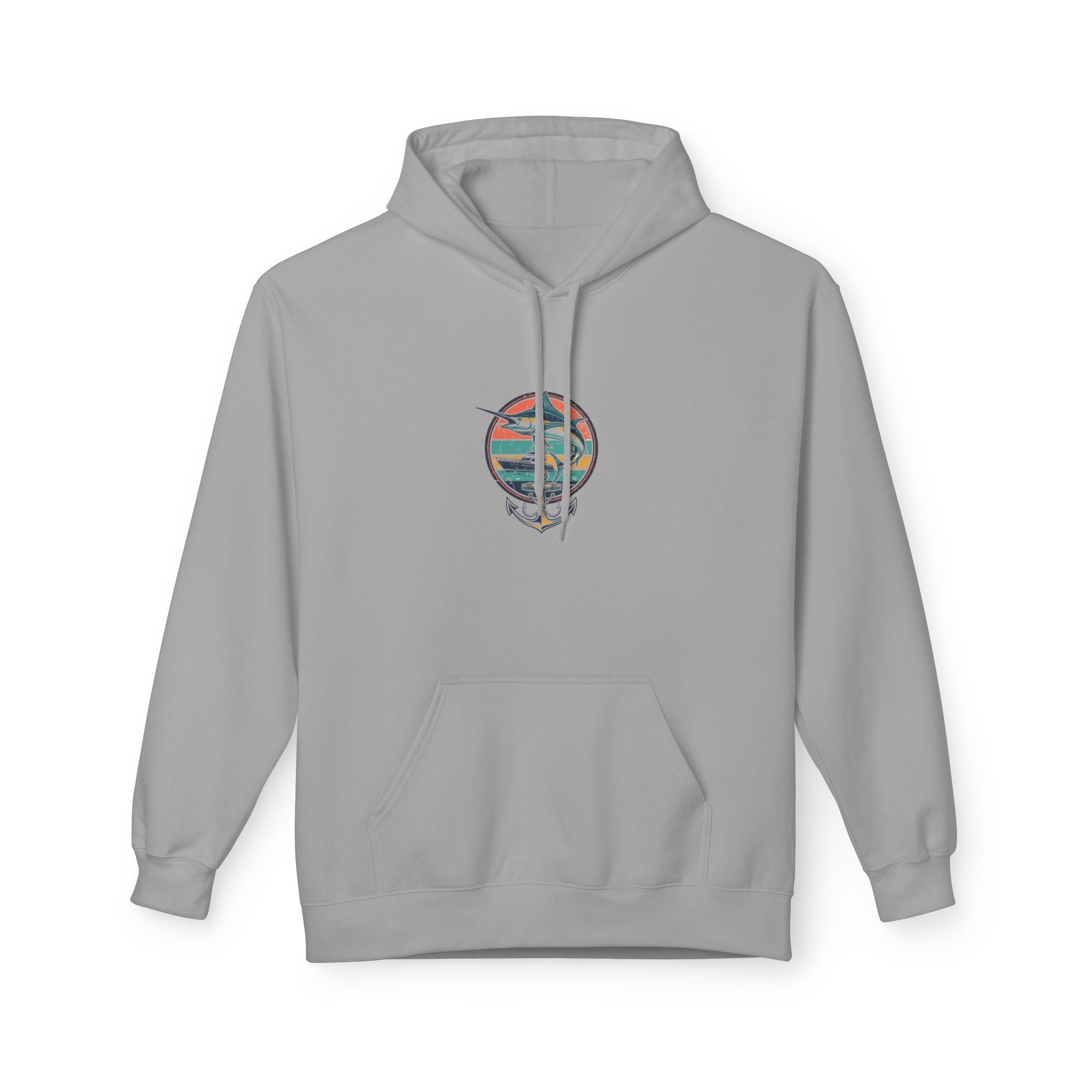 Sailfish Anchor Hoodie — Vintage Coastal Surf Graphic