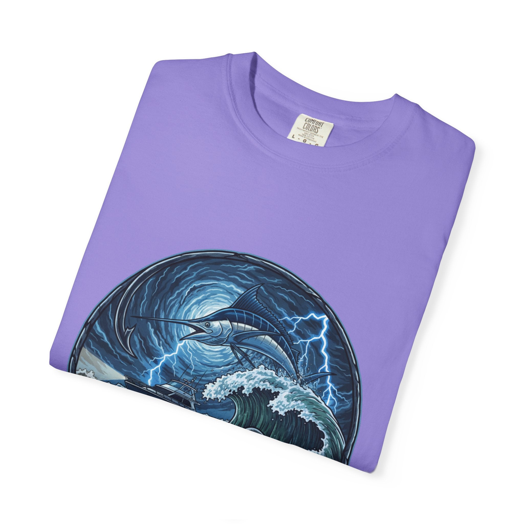 Stormy Ocean Kraken Art T-Shirt | Coastal Fishing Graphic Tee