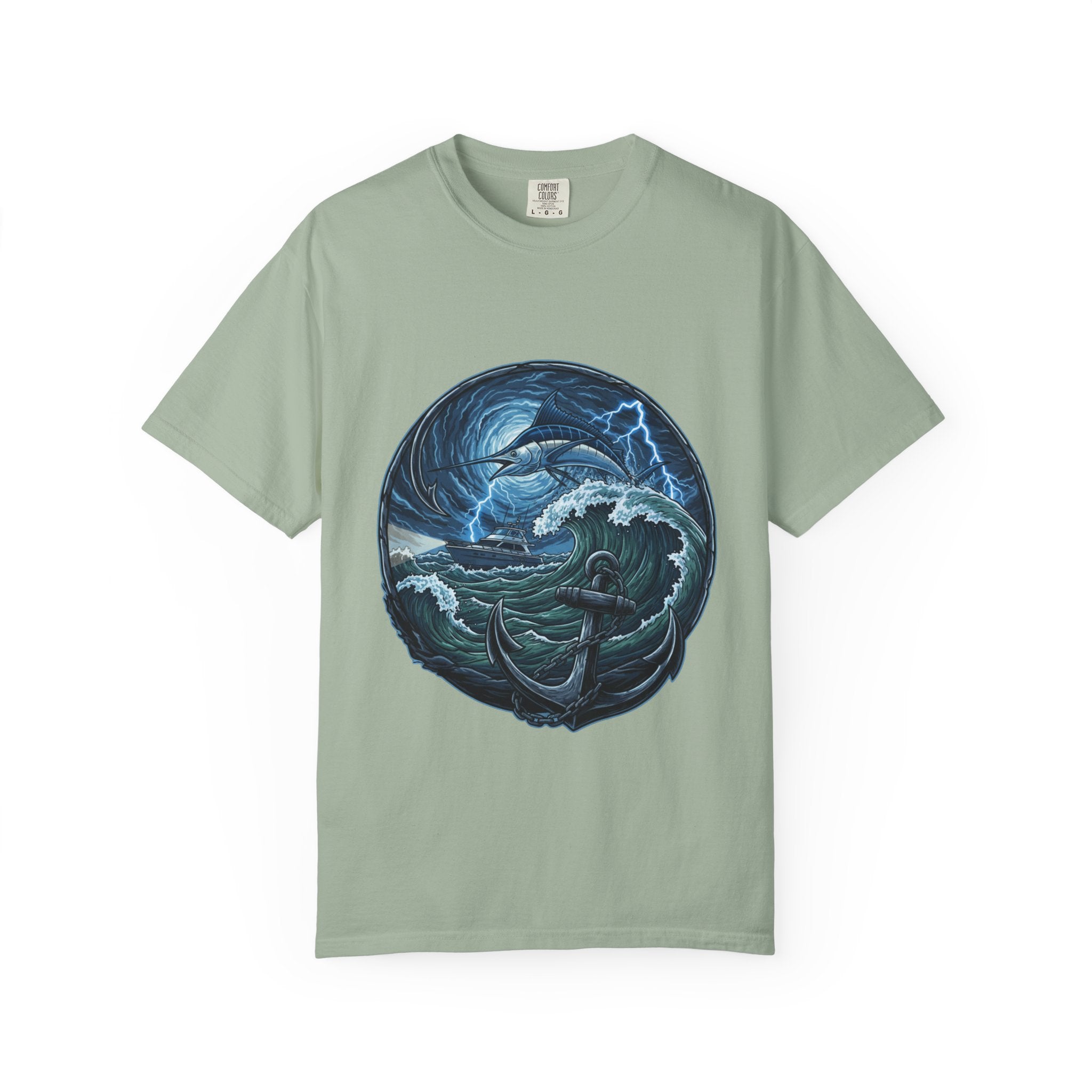 Stormy Ocean Kraken Art T-Shirt | Coastal Fishing Graphic Tee