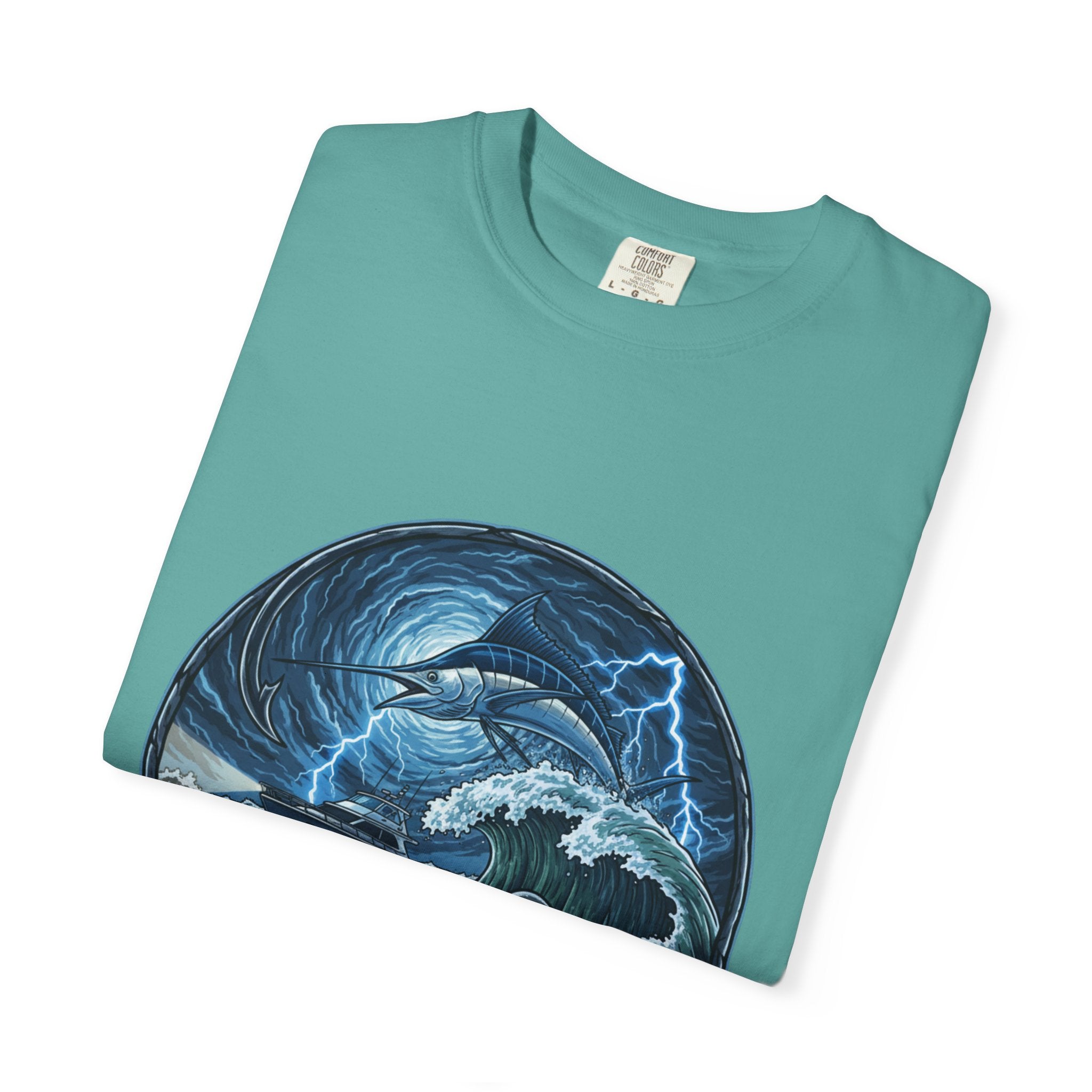 Stormy Ocean Kraken Art T-Shirt | Coastal Fishing Graphic Tee