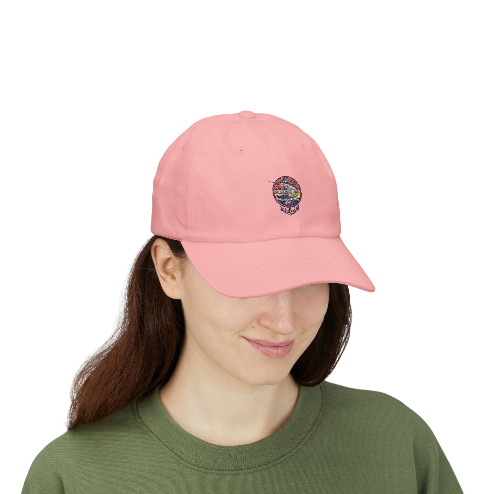 Embroidered Sunset Globe Dad Cap | Vintage Travel Baseball Hat