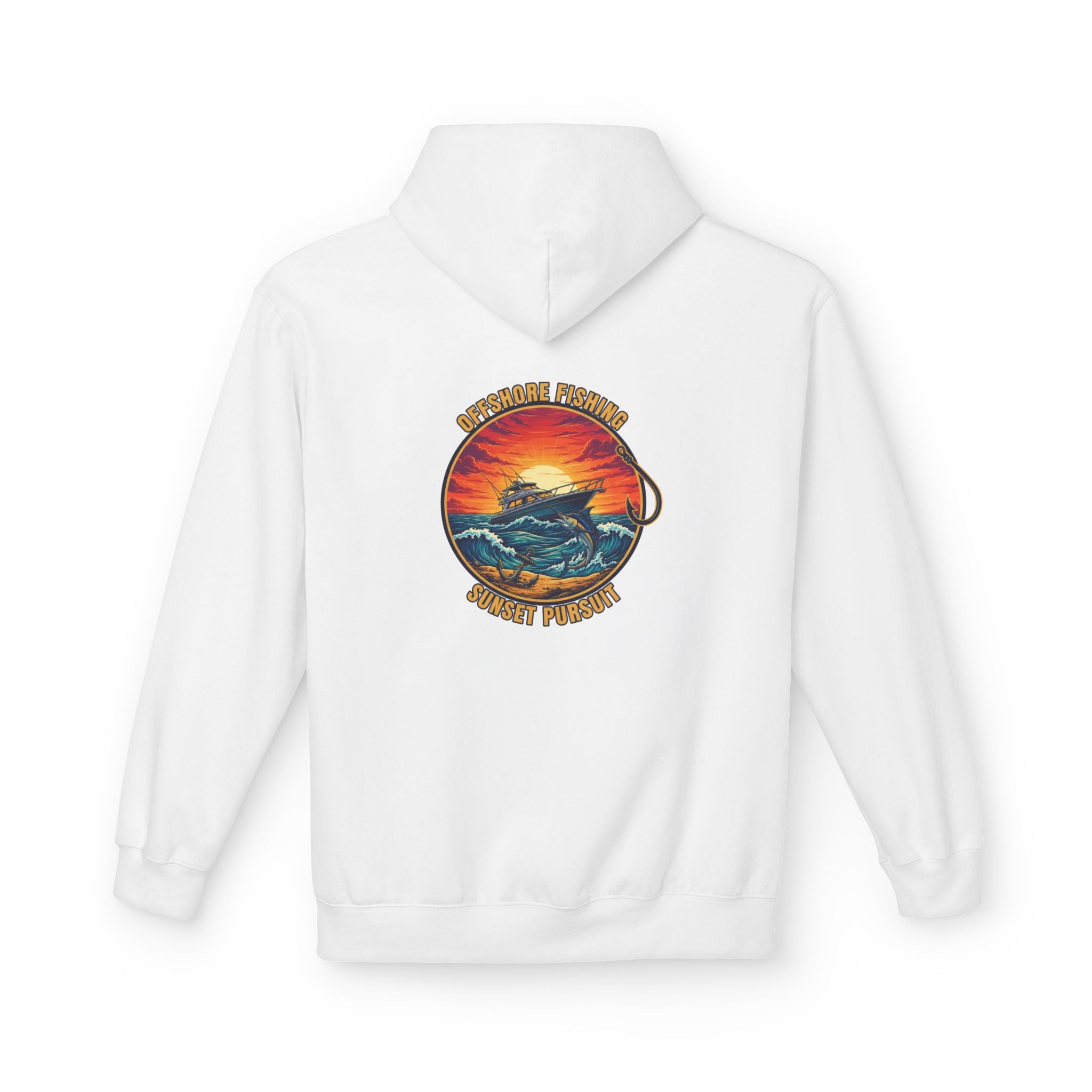 Surf Sunset Hoodie — Ocean Waves Adventure Graphic Sweatshirt