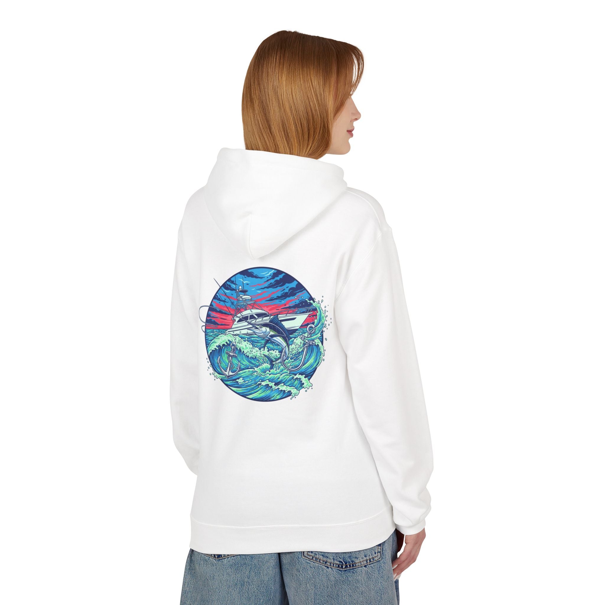 Colorful Space Ocean Fishing Hoodie | Artistic Graphic Hoodie