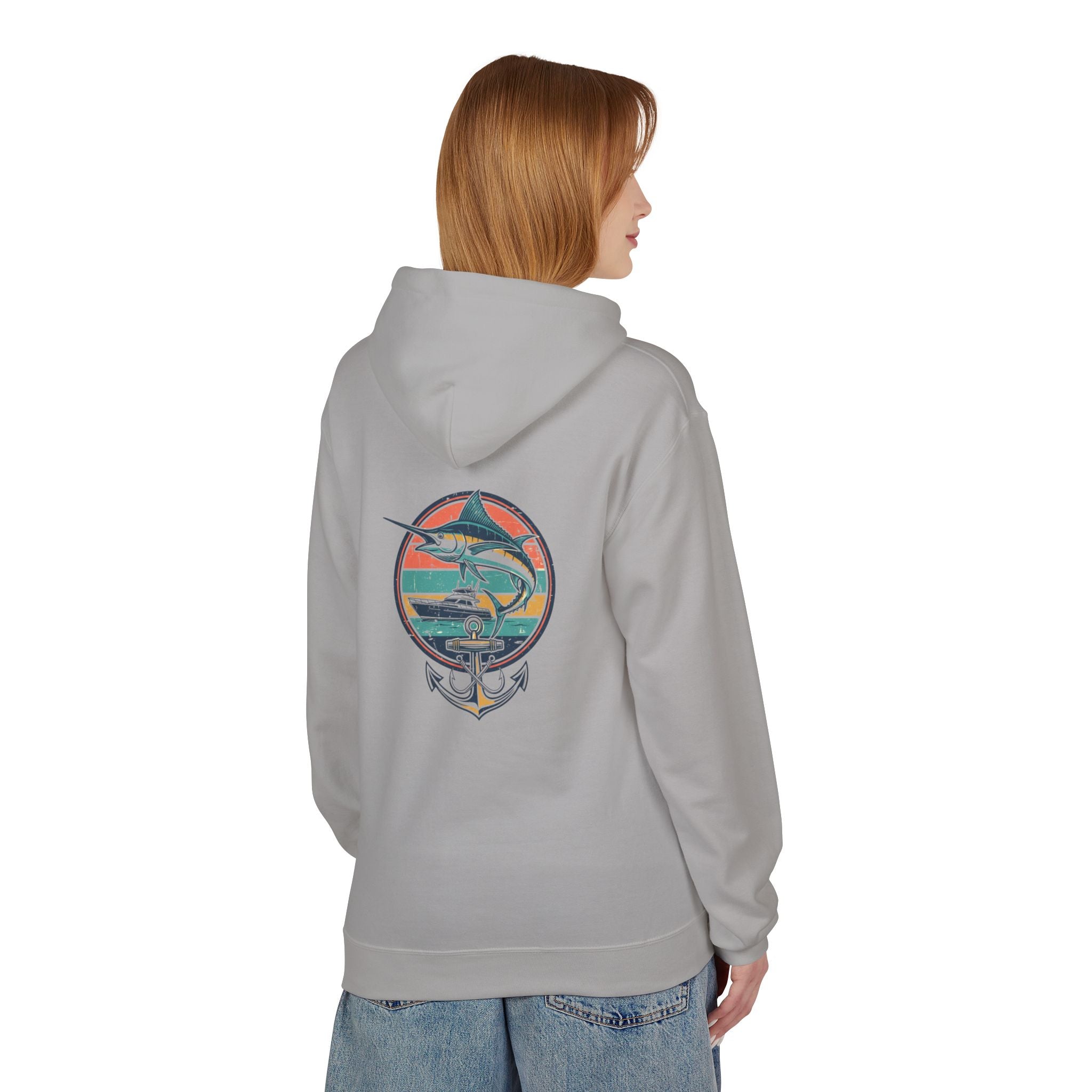 Sailfish Anchor Fishing Hoodie | Vintage Coastal Surf Hoodie