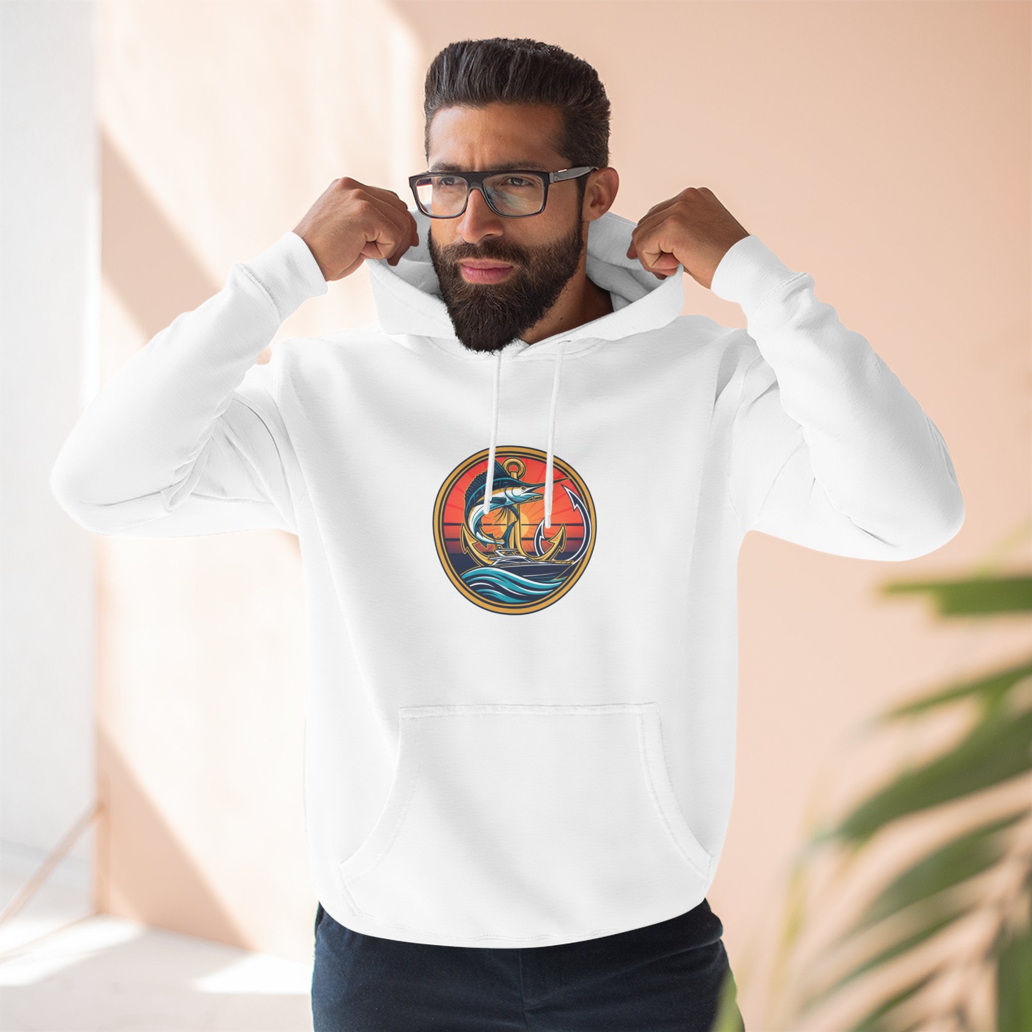 Marlin Sunset Fishing Hoodie | Vintage Offshore Fishing Sweatshirt