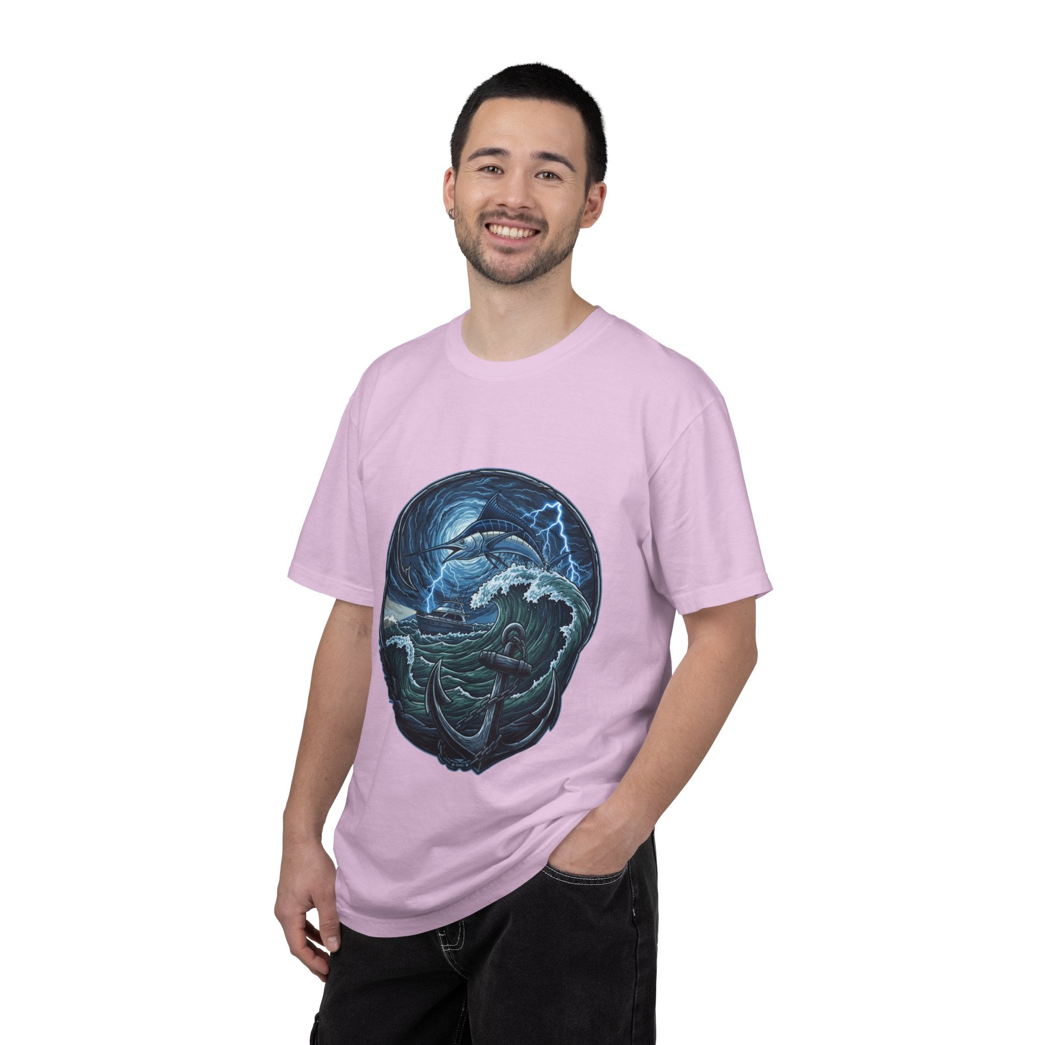 Stormy Ocean Kraken Art T-Shirt | Coastal Fishing Graphic Tee