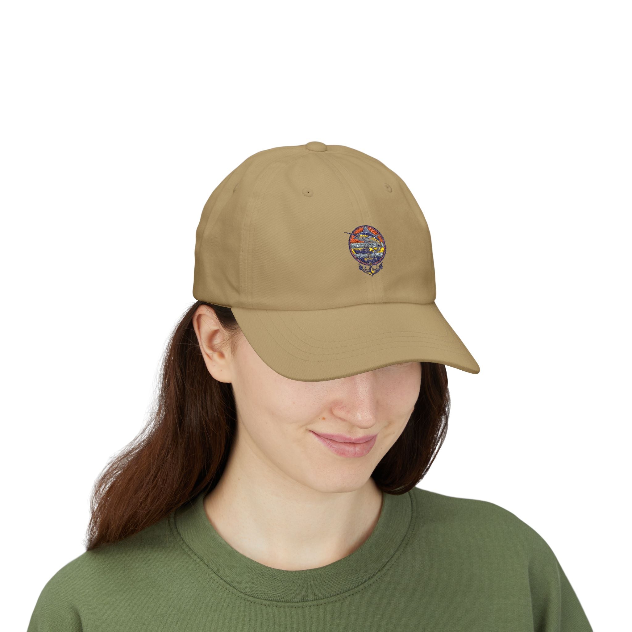Embroidered Sunset Globe Dad Cap | Vintage Travel Baseball Hat