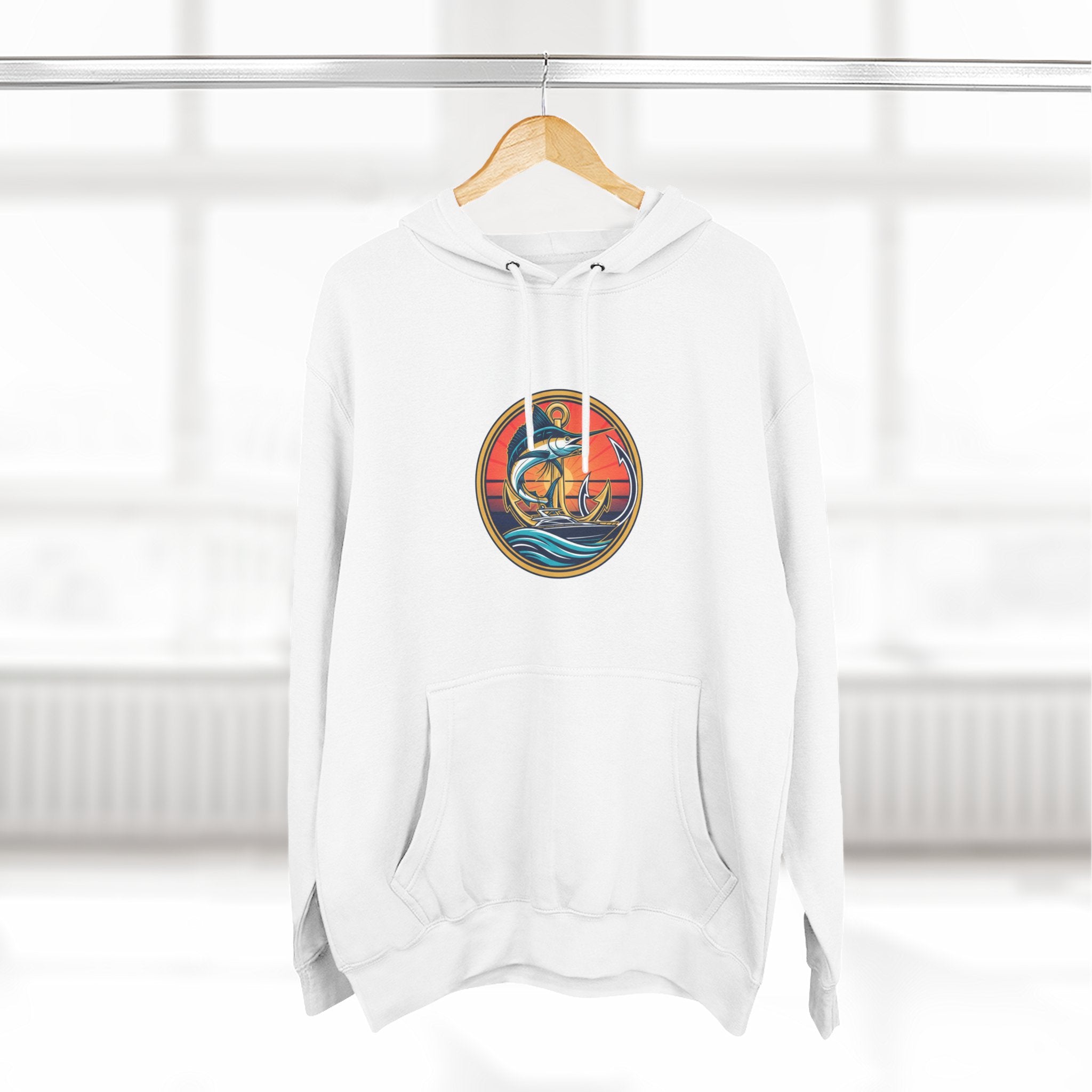 Marlin Sunset Fishing Hoodie | Vintage Offshore Fishing Sweatshirt