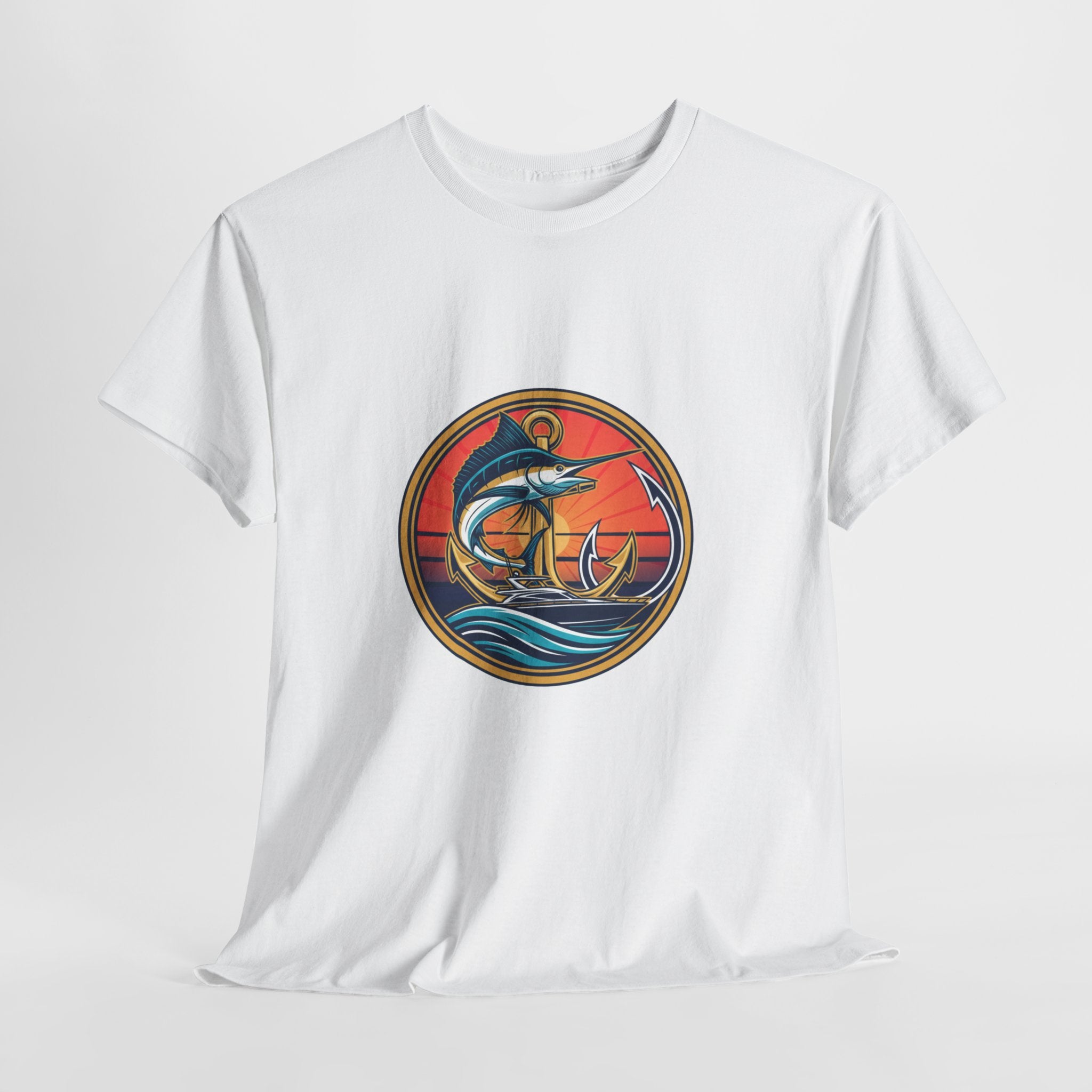 Marlin Sunset Graphic Tee | Vintage Fishing T-Shirt